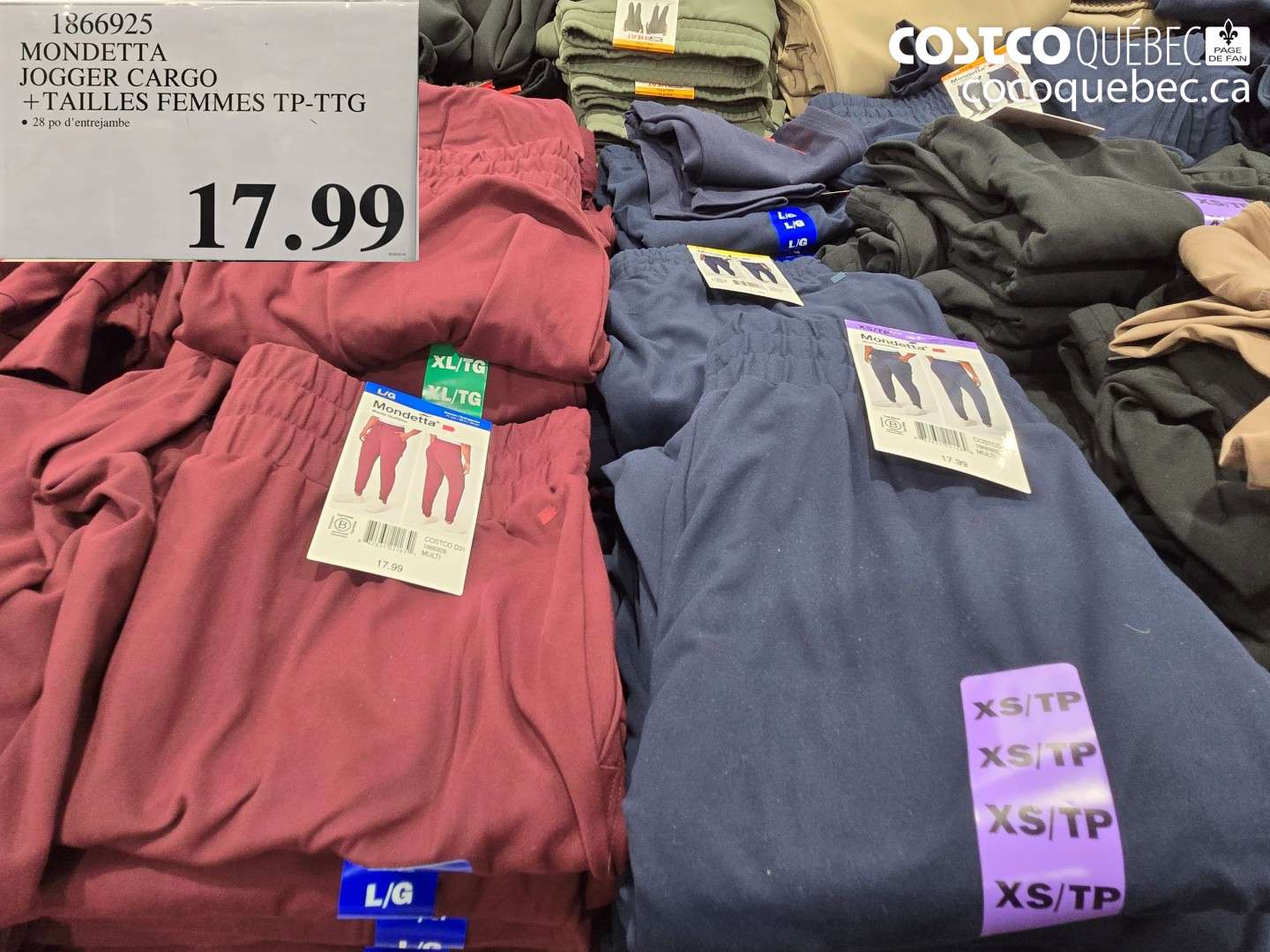 1866925 MONDETTA JOGGER CARGO +TAILLES FEMMES TP-TTG $17.99