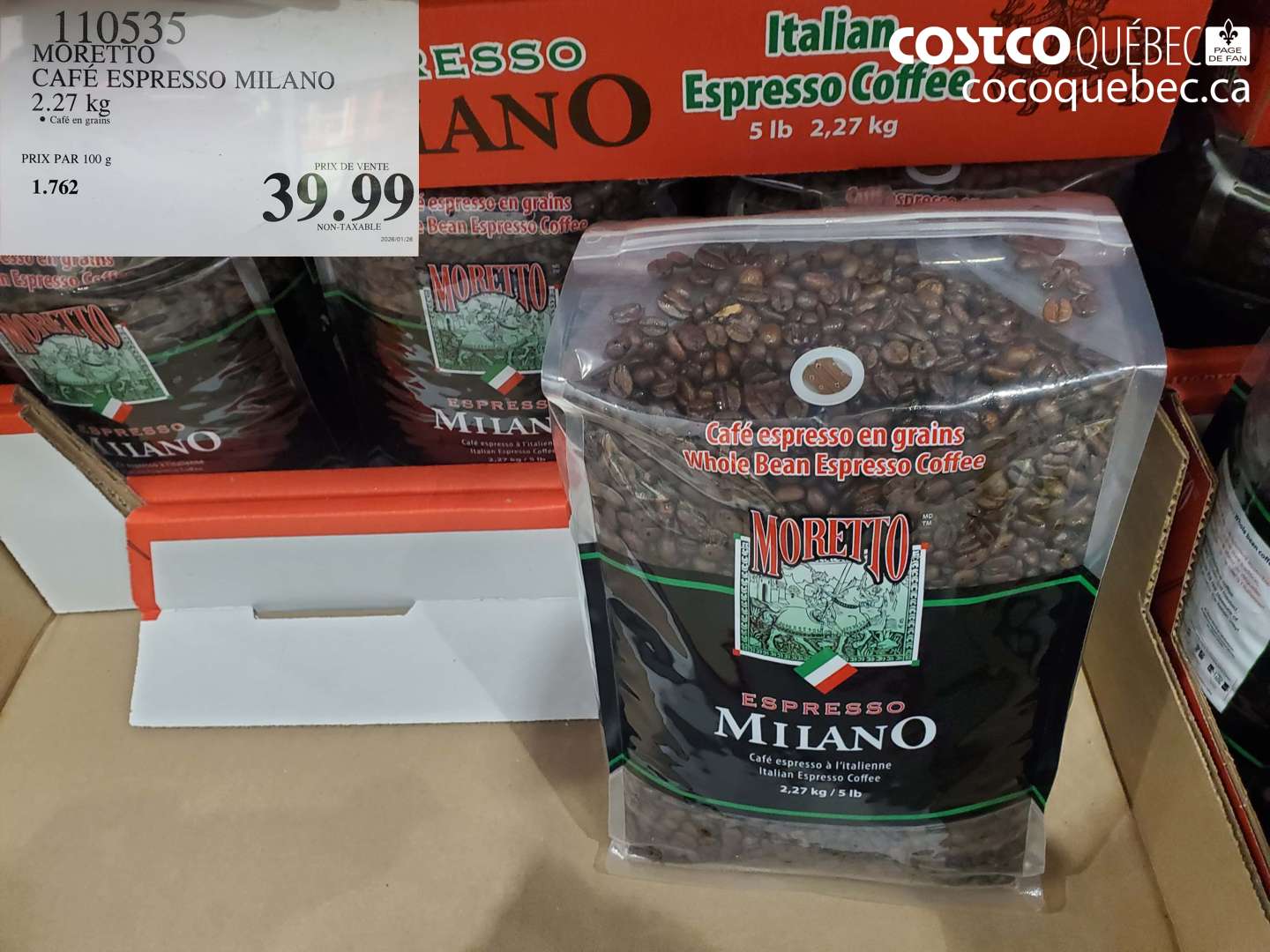 110535 MORETTO CAFÉ ESPRESSO MILANO $39.99