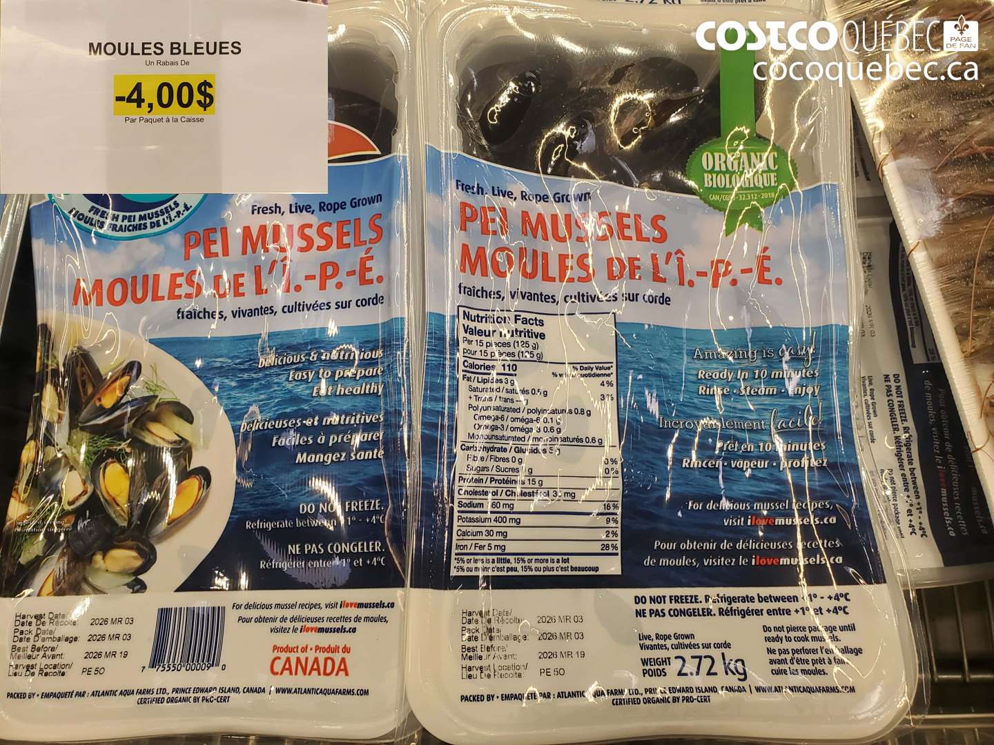 0000 MOULES BLEUES ($4.00 INSTANT SAVINGS)