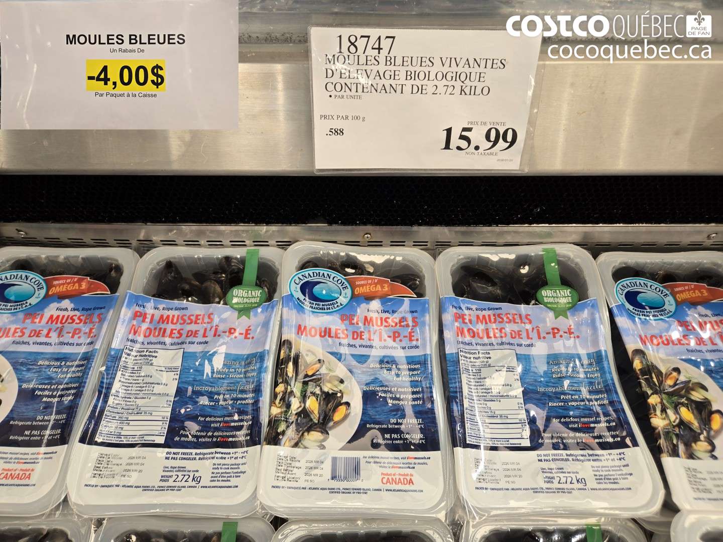 18747 MOULES BLEUES ($4.00 INSTANT SAVINGS)