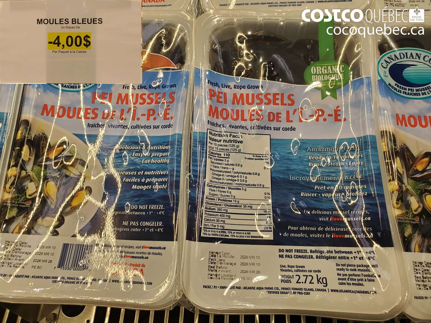 000 MOULES BLEUES ($4.00 INSTANT SAVINGS)