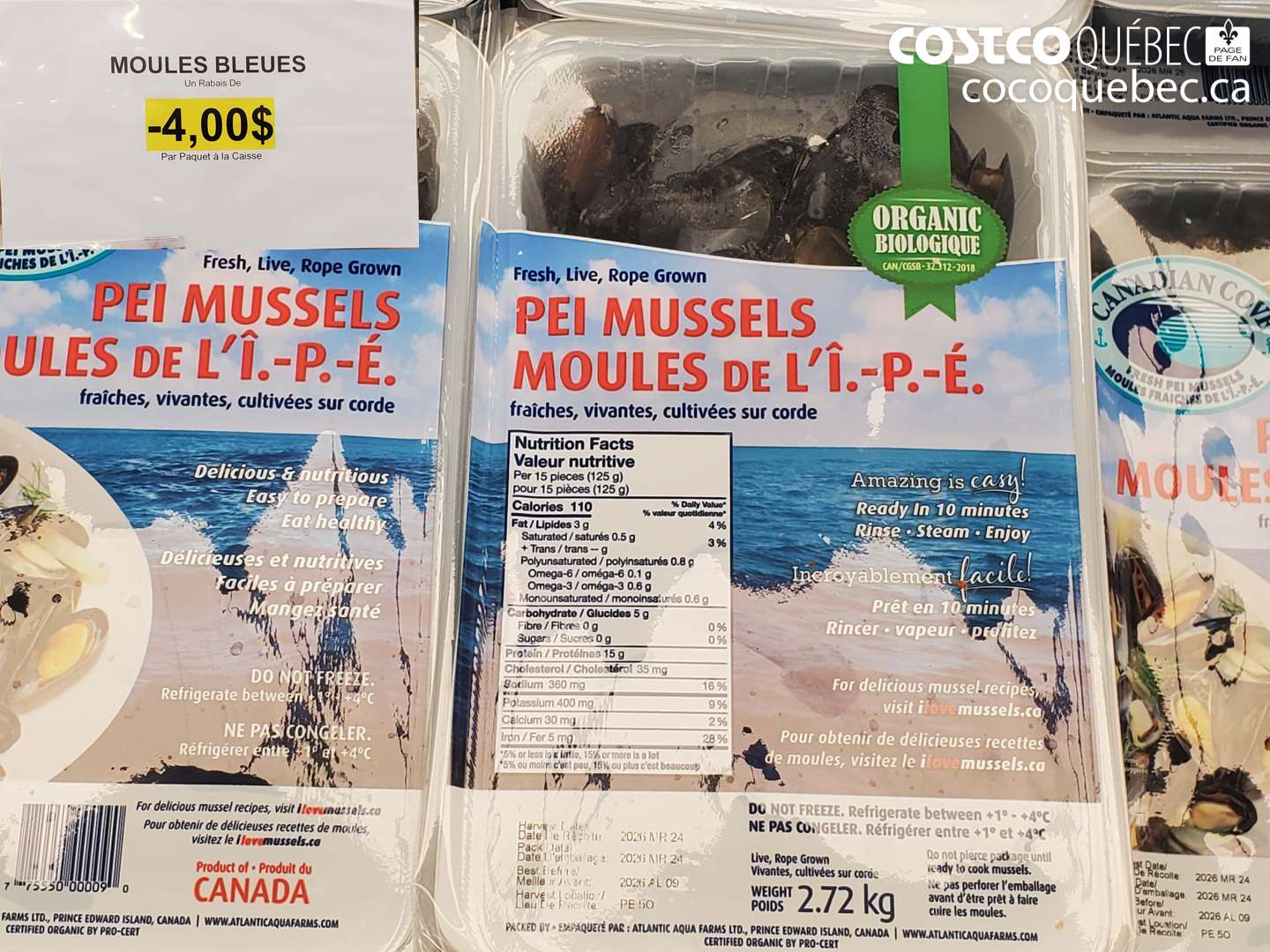 00 MOULES BLEUES ($4.00 INSTANT SAVINGS)