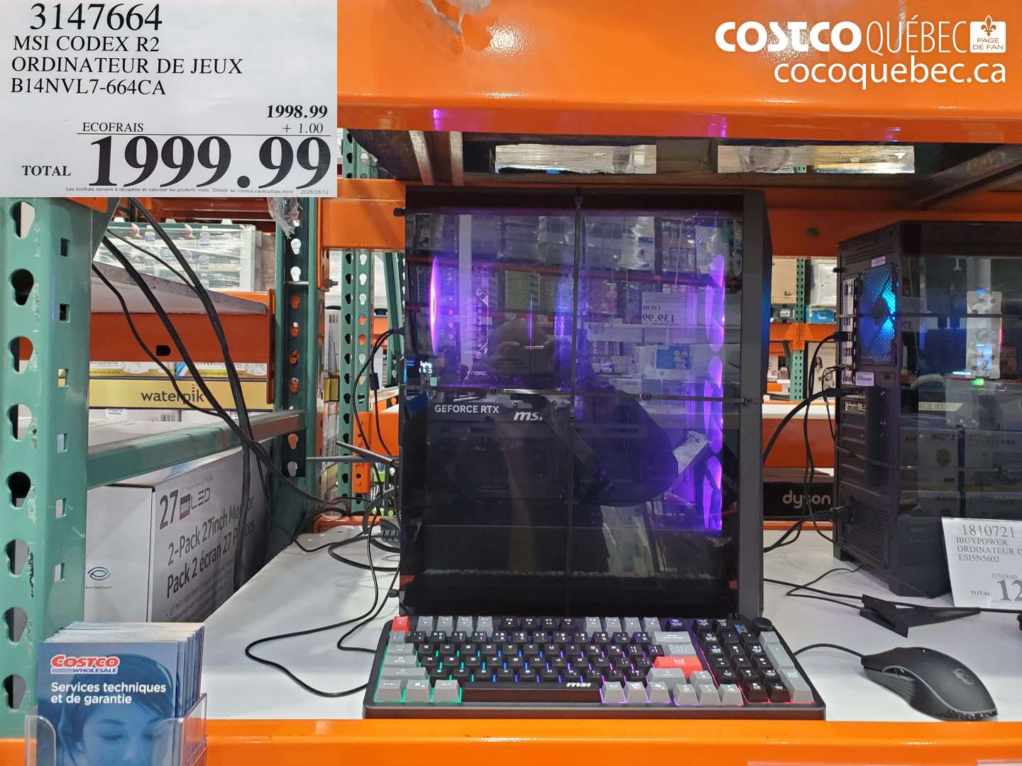 3147664 MSI CODEX R2 ORDINATEUR DE JEUX B14NVL7-664CA $1999.99