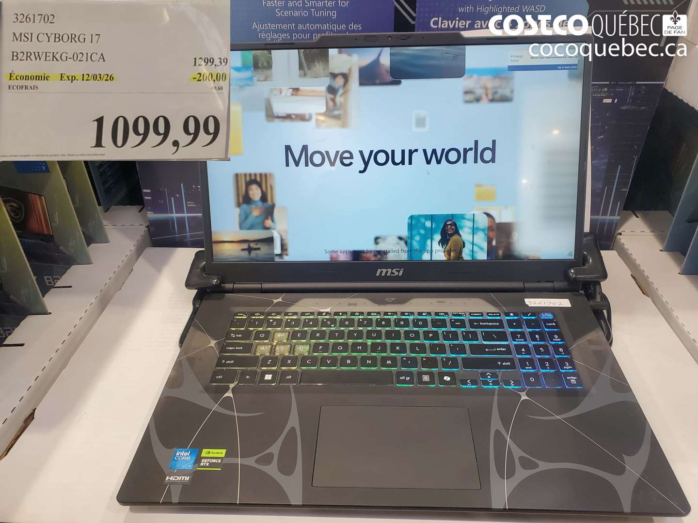 3261702 MSI CYBORG 17 B2RWEKG-021CA ($200.00 INSTANT SAVINGS EXPIRES ON 2026-03-12) $1099.99