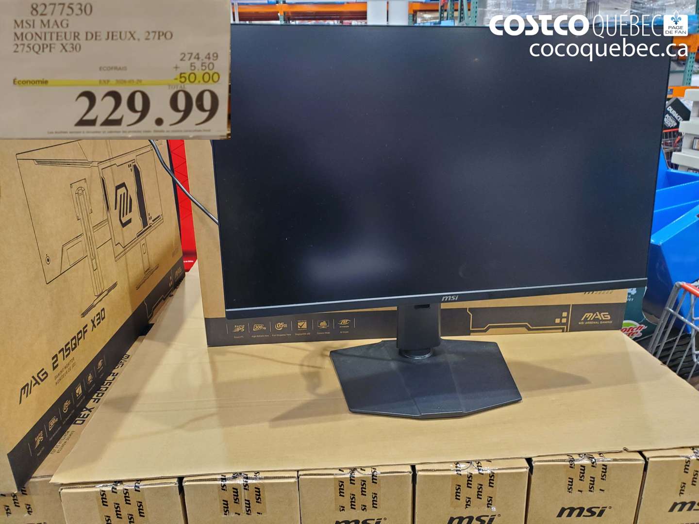 8277530 MSI MAG MONITEUR DE JEUX, 27PO 275QPF X30 ($50.00 INSTANT SAVINGS EXPIRES ON 2026-03-29) $229.99