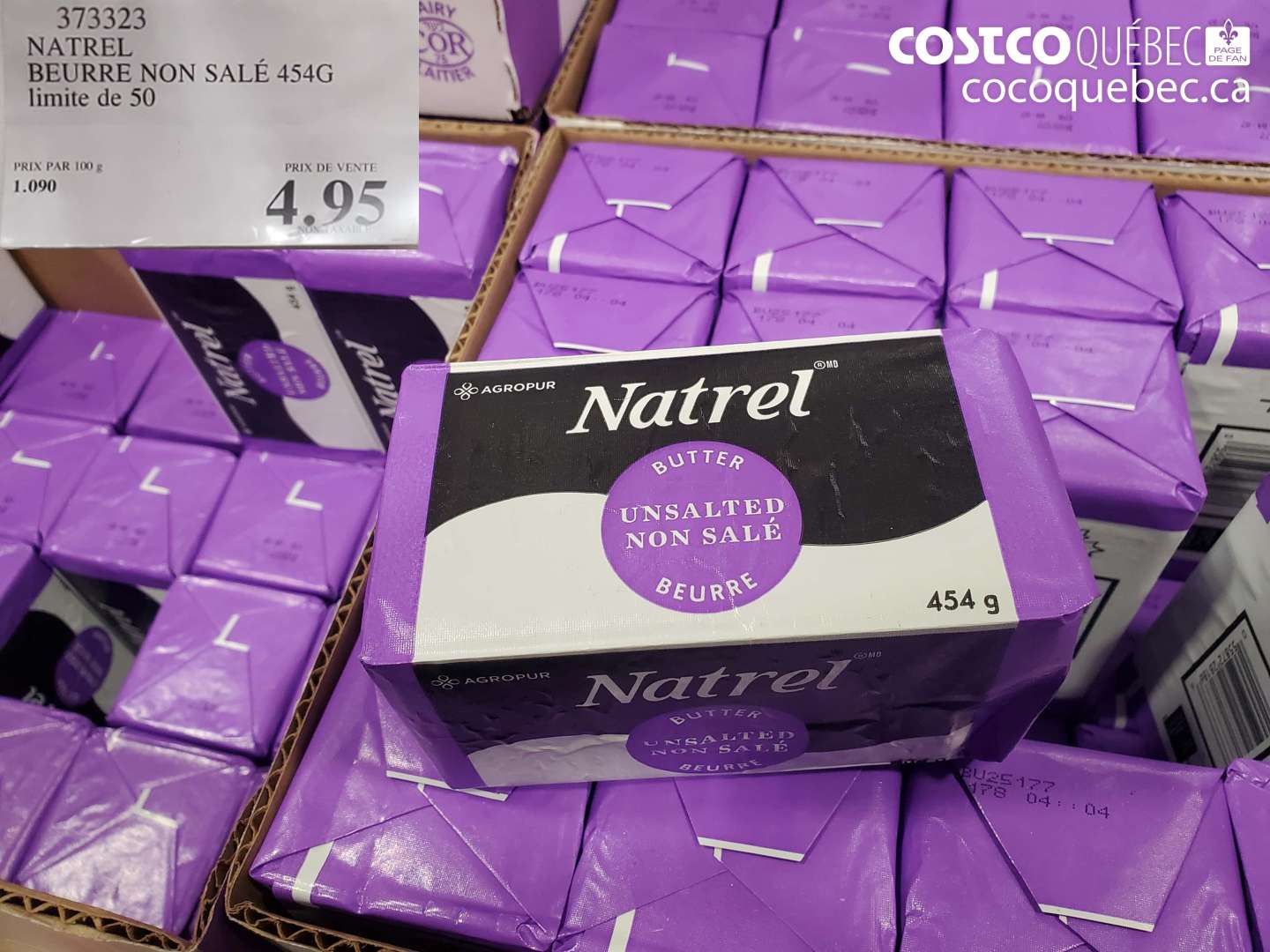 373323 NATREL BEURRE NON SALÉ 454G $4.95