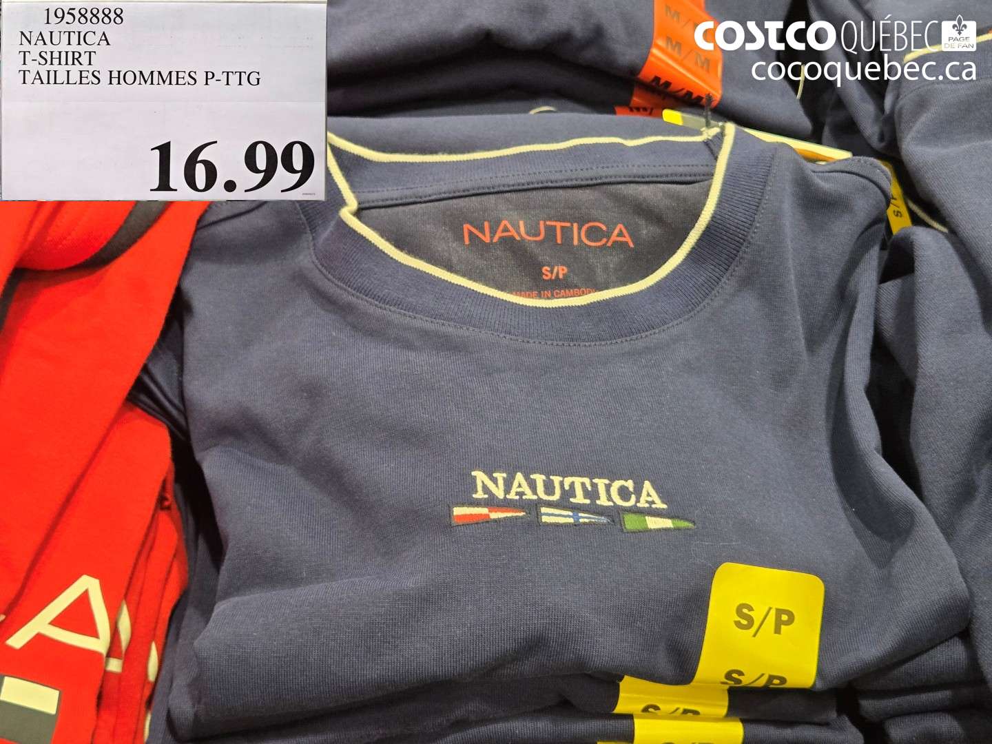 1958888 NAUTICA T-SHIRT TAILLES HOMMES P-TG $16.99