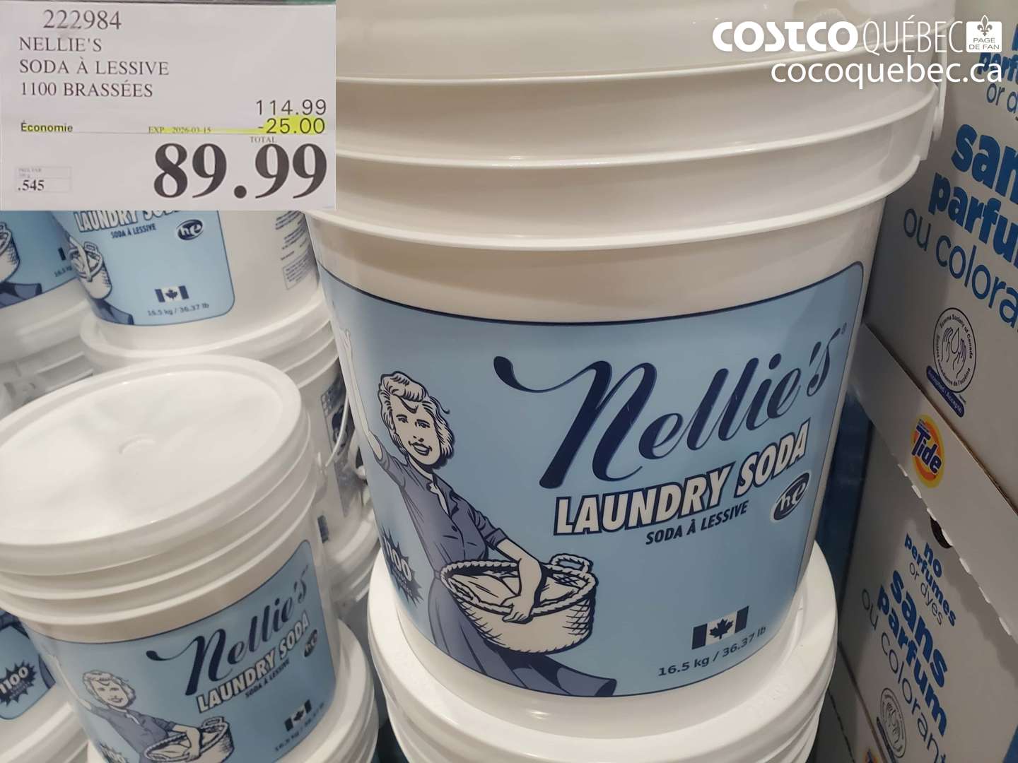 222984 NELLIE'S SODA À LESSIVE 1100 BRASSÉES ($25.00 INSTANT SAVINGS EXPIRES ON 2026-01-15) $89.99