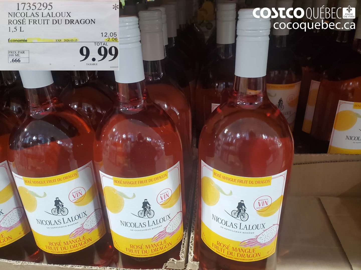 1735295 NICOLAS LALOUX ROSÉ FRUIT DU DRAGON 1,5 L ($2.06 INSTANT SAVINGS EXPIRES ON 2026-03-15) $9.99