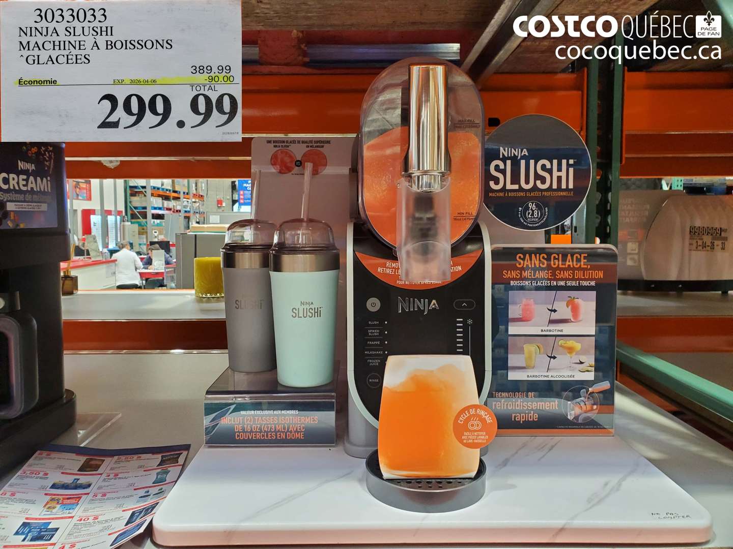 3033033 NINJA SLUSHI MACHINE À BOISSONS GLACÉES ($90.00 INSTANT SAVINGS EXPIRES ON 2026-04-06) $299.99