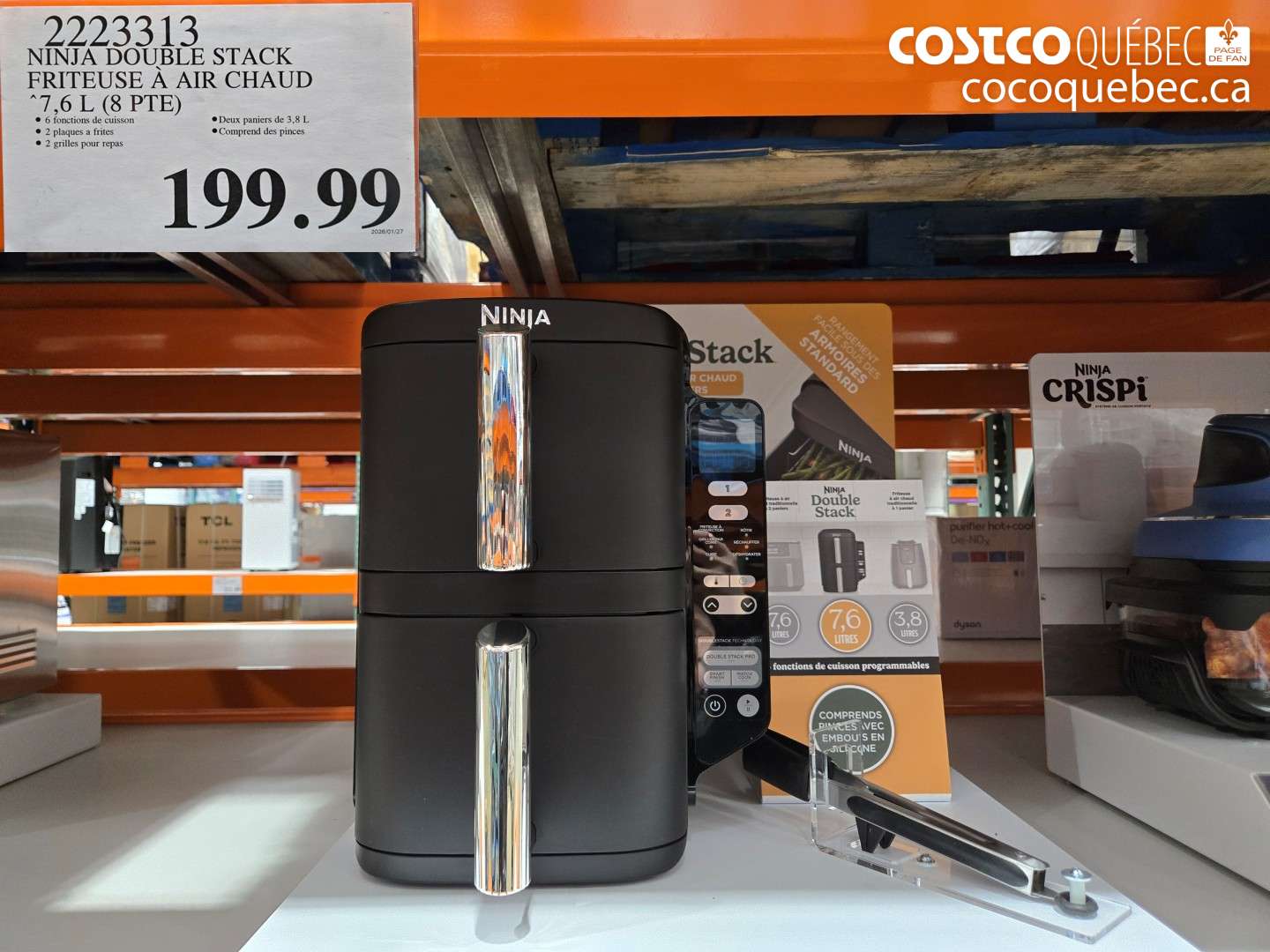 2223313 NINJA DOUBLE STACK FRITEUSE À AIR CHAUD $199.99