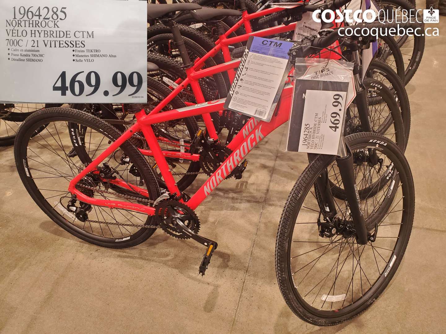 1964285 NORTHROCK VÉLO HYBRIDE CTM 700C / 21 VITESSES $469.99