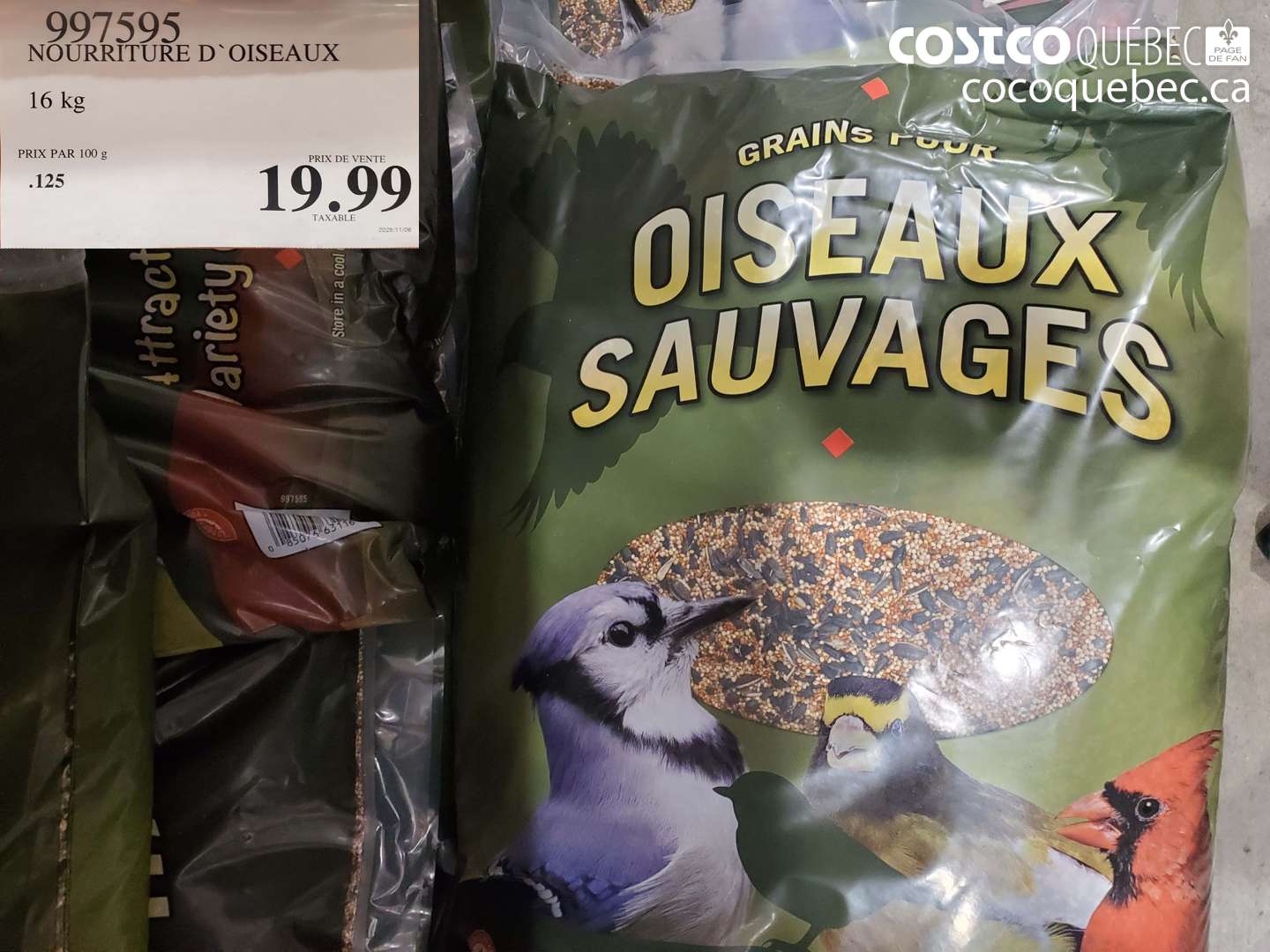 997595 NOURRITURE D'OISEAUX $19.99