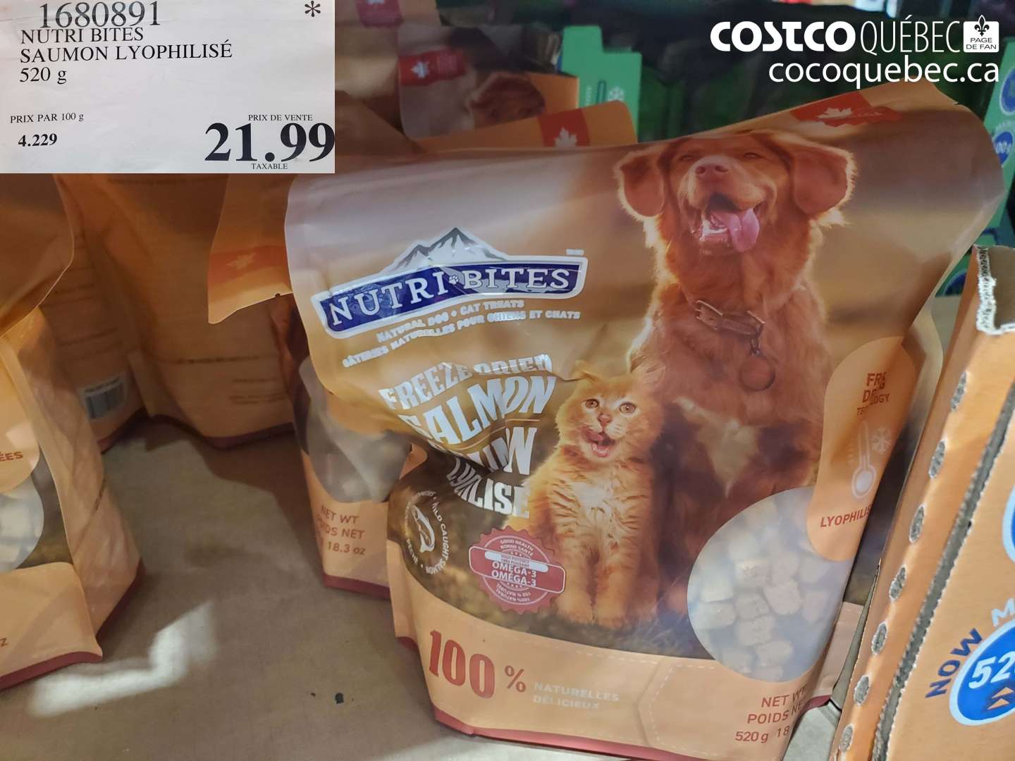 1680891 NUTRI BITES SAUMON LYOPHILISÉ $21.99