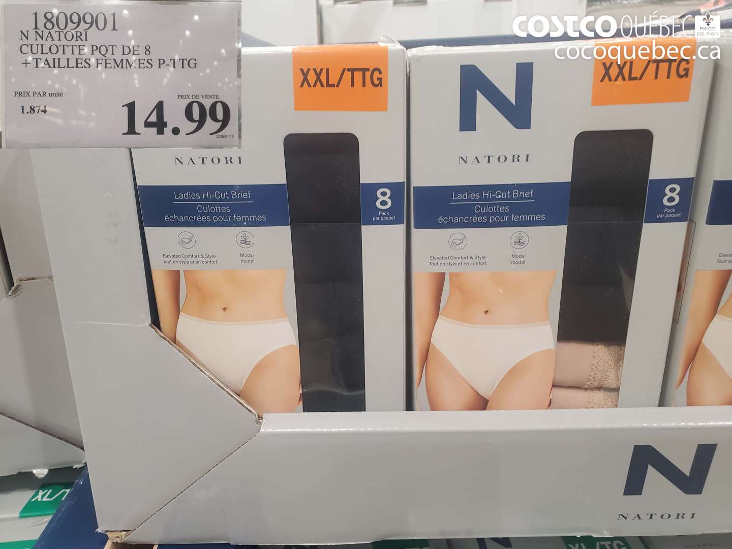 1809901 N NATORI CULOTTE POT DE 8 + TAILLES FEMMES P-TG $14.99