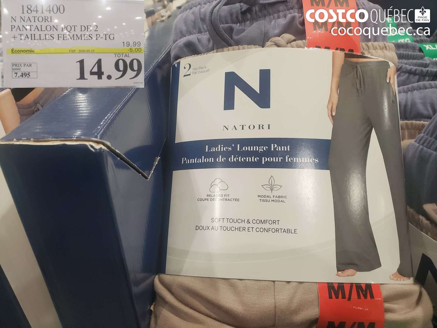 1841400 N NATORI PANTALON PQT DE 2 +TAILLES FEMMES P-TG ($5.00 INSTANT SAVINGS EXPIRES ON 2026-03-15) $14.99