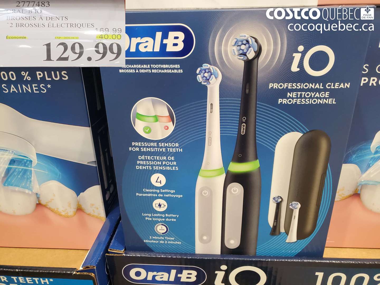 2777483 ORAL-B IO BROSSES A DENTS 2 BROSSES A DENTS ($40.00 INSTANT SAVINGS EXPIRES ON 2026-04-12) $129.99