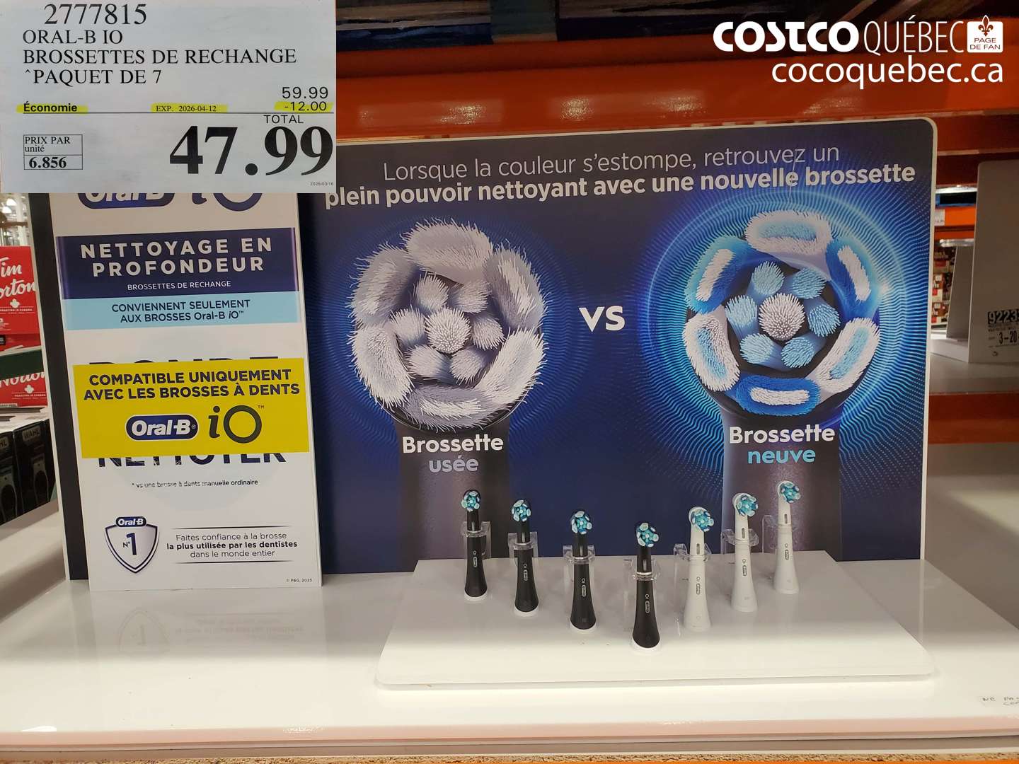 2777815 ORAL-B IO BROSSETTES DE RECHANGE PAQUET DE 7 ($12.00 INSTANT SAVINGS EXPIRES ON 2026-04-12) $47.99