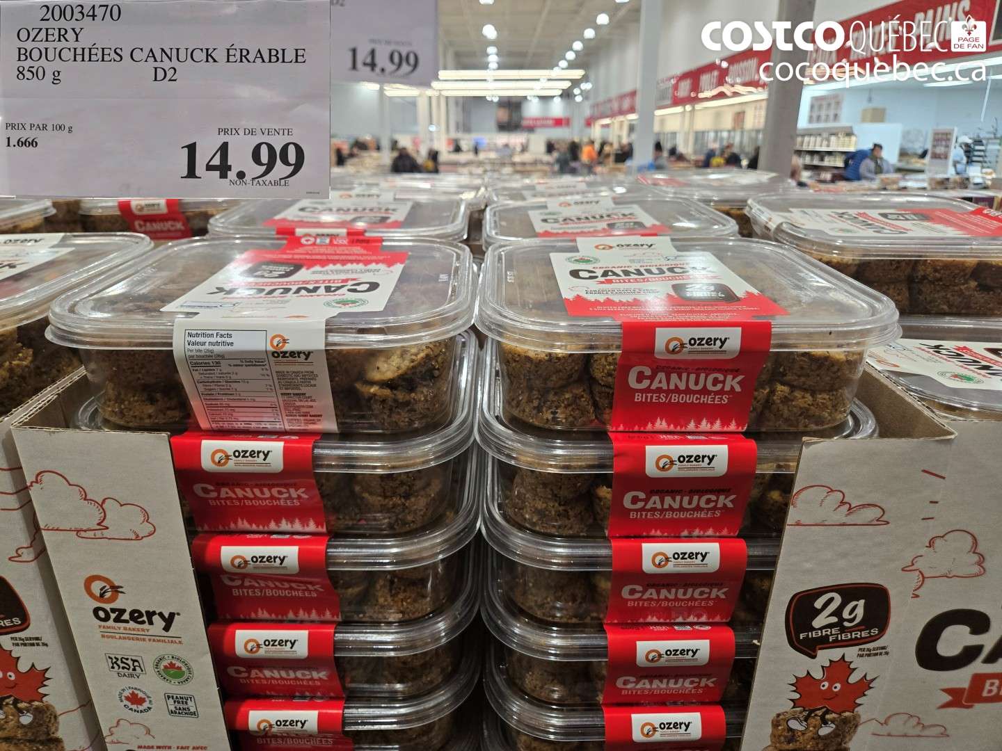 2003470 OZERY BOUCHÉES CANUCK ÉRABLE 850 G $14.99