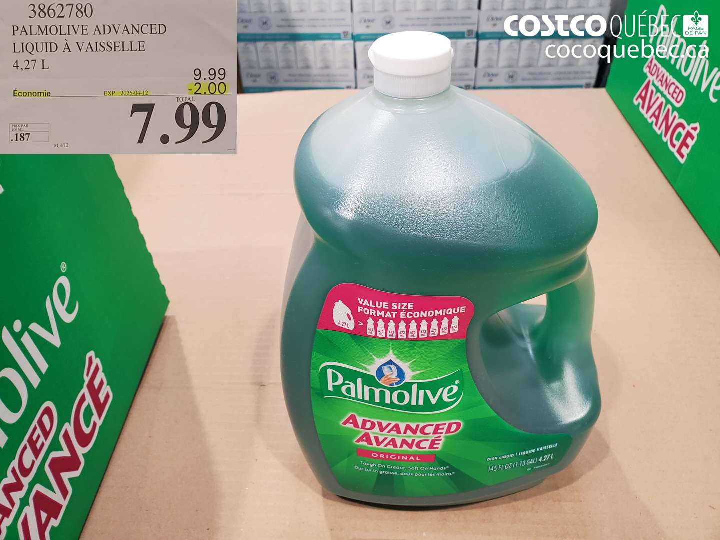 3862780 PALMOLIVE ADVANCED LIQUID À VAISSELLE ($2.00 INSTANT SAVINGS EXPIRES ON 2026-04-12) $7.99