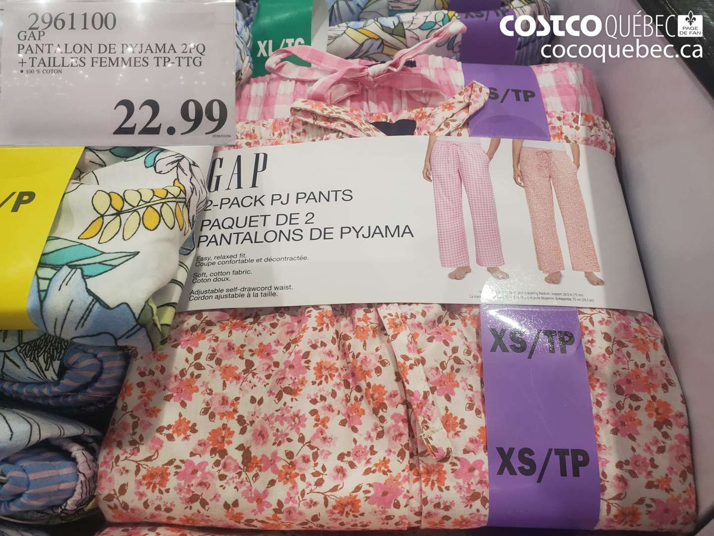 2961100 PANTALON DE PYJAMA 2PQ +TAILLES FEMMES TP-TG $22.99