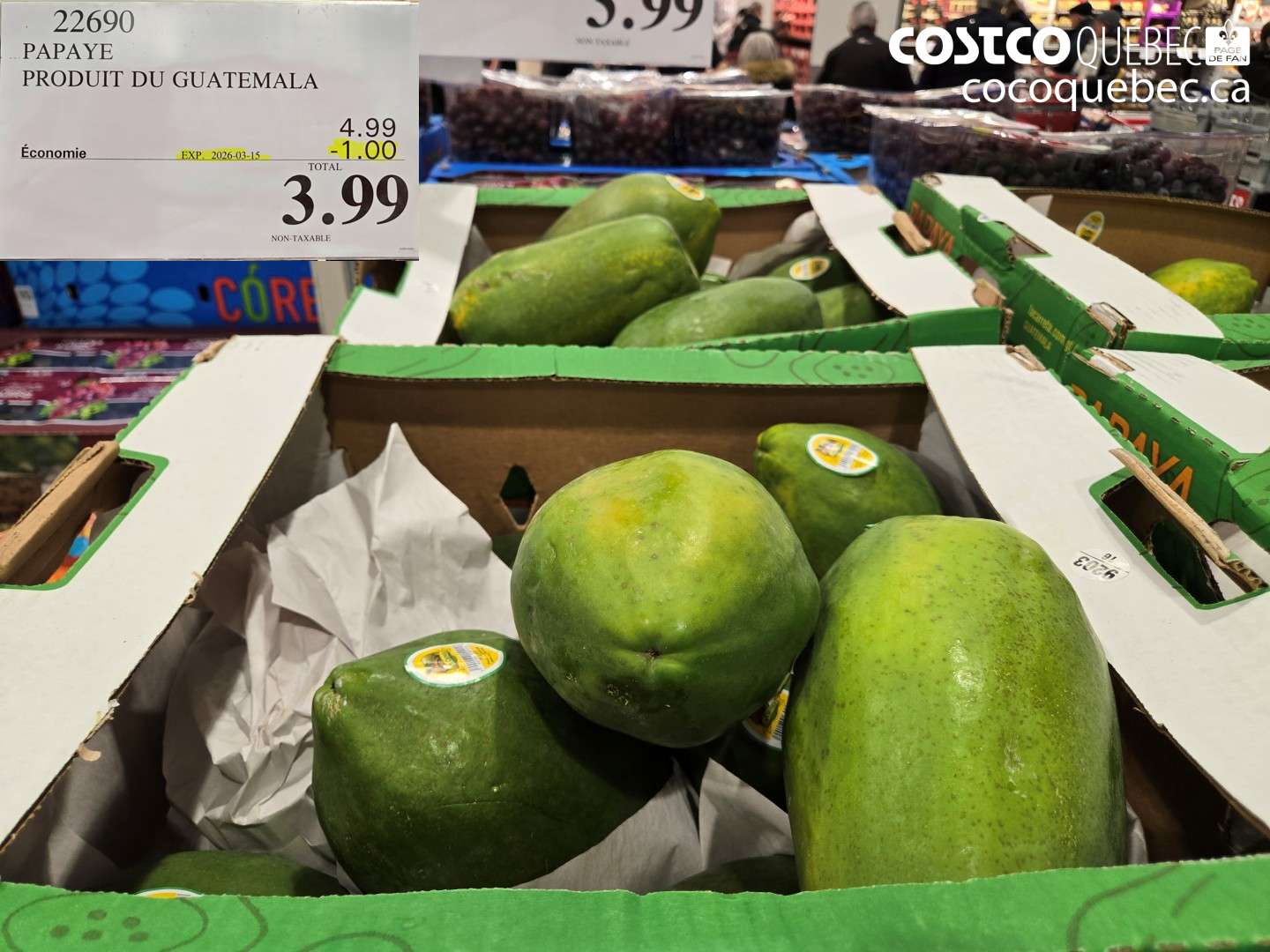 22690 PAPAYE PRODUIT DU GUATEMALA ($1.00 INSTANT SAVINGS EXPIRES ON 2026-03-15) $3.99