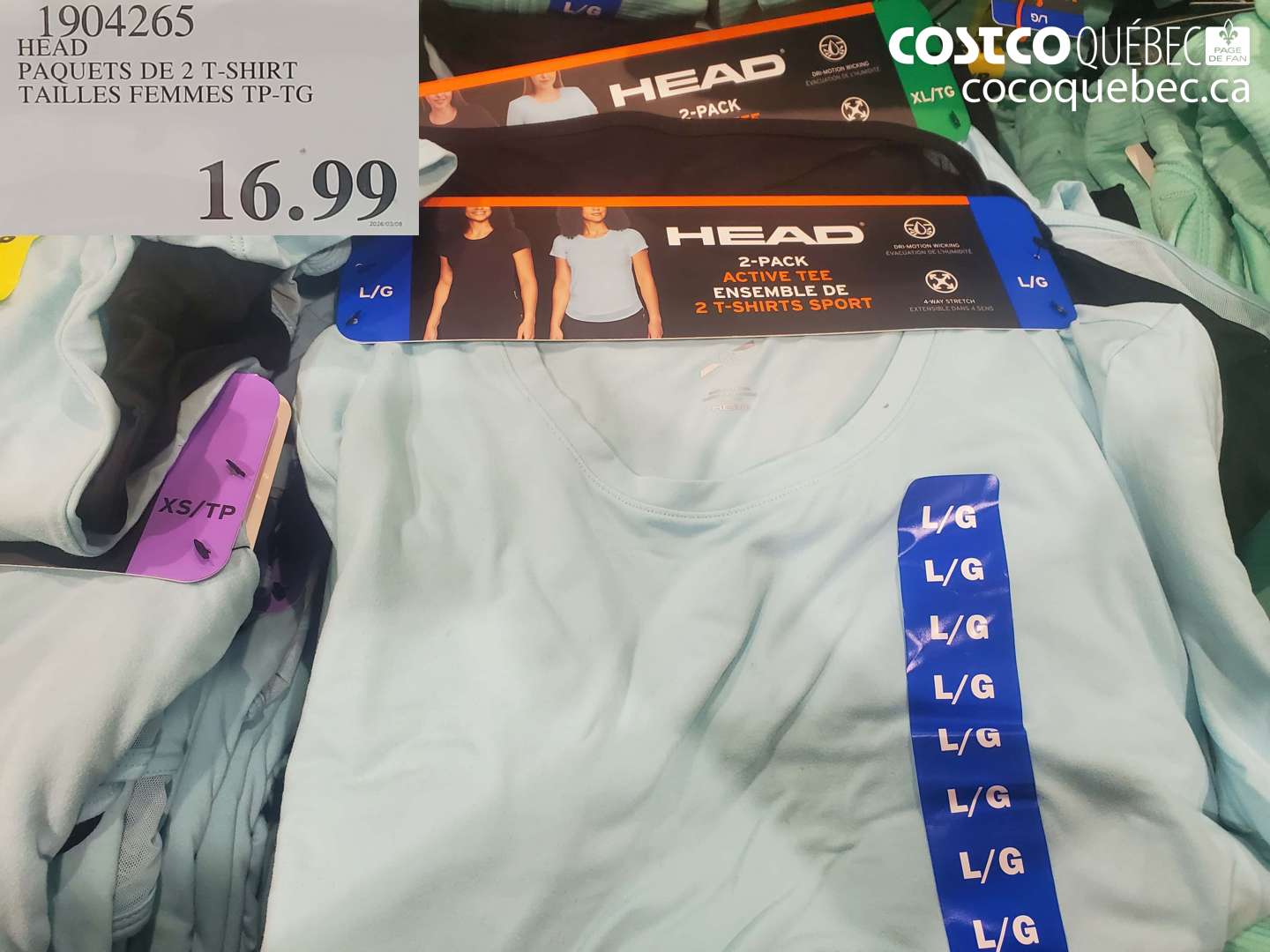1904265 PAQUETS DE 2 T-SHIRT TAILLES FEMMES TP-TG $16.99