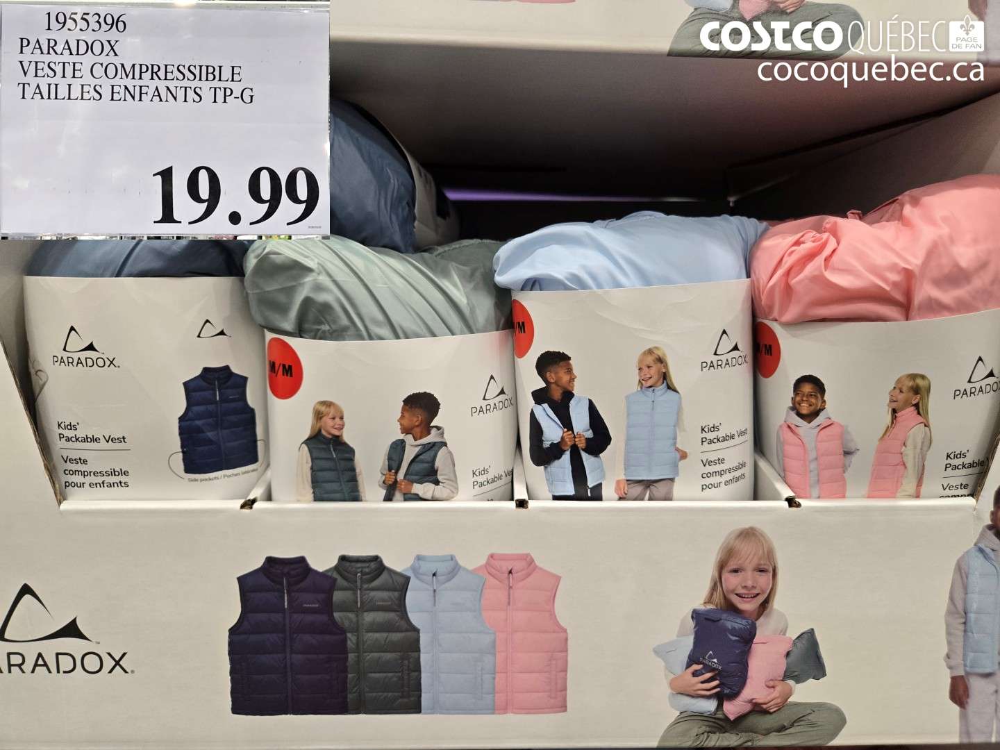 1955396 PARADOX VESTE COMPRESSIBLE TAILLES ENFANTS TP-G $19.99