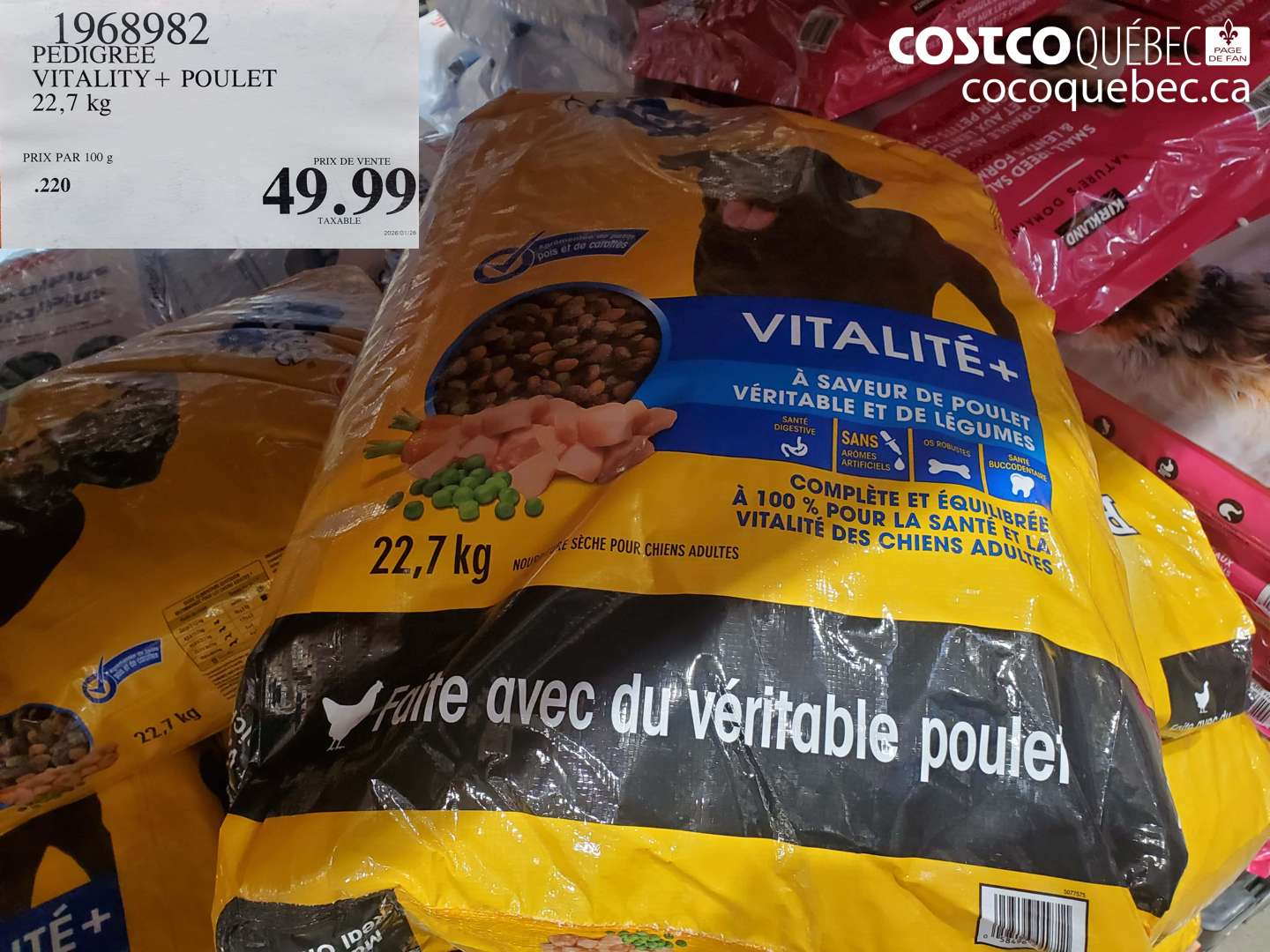 1968982 PEDIGREE VITALITY + POULET $49.99