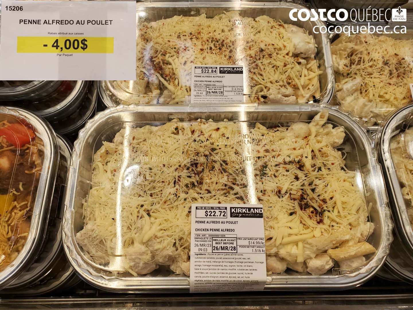15206 PENNE ALFREDO AU POULET ($4.00 INSTANT SAVINGS)