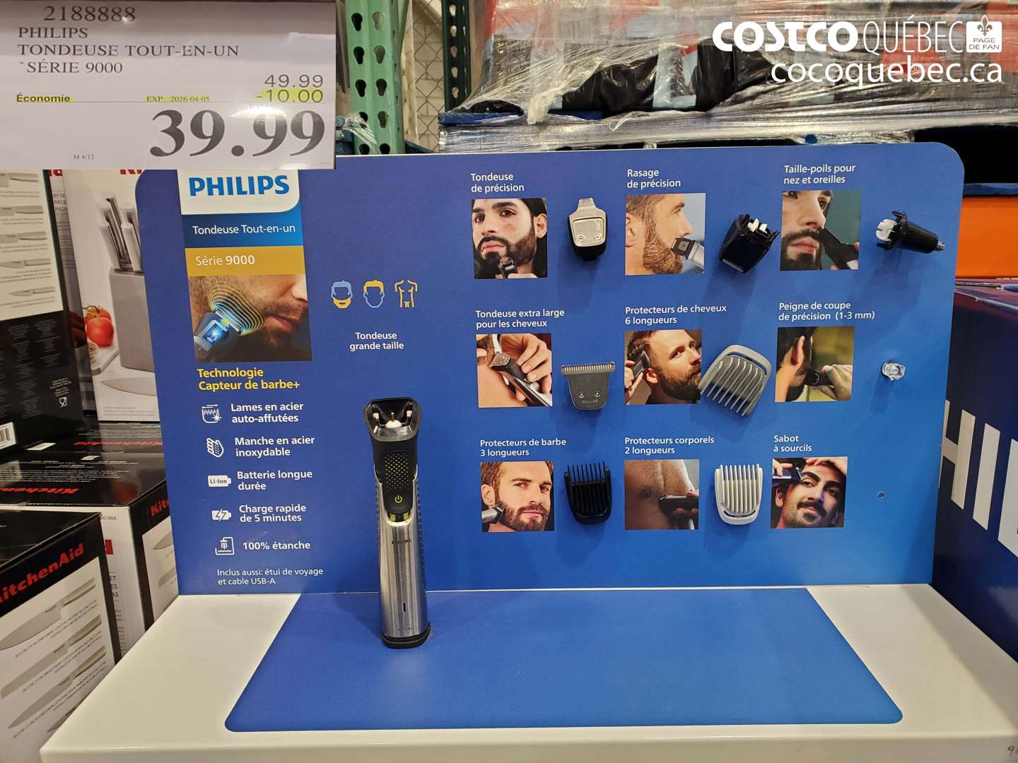 2188888 PHILIPS TONDEUSE TOUT-EN-UN SÉRIE 9000 ($10.00 INSTANT SAVINGS EXPIRES ON 2026-04-05) $39.99
