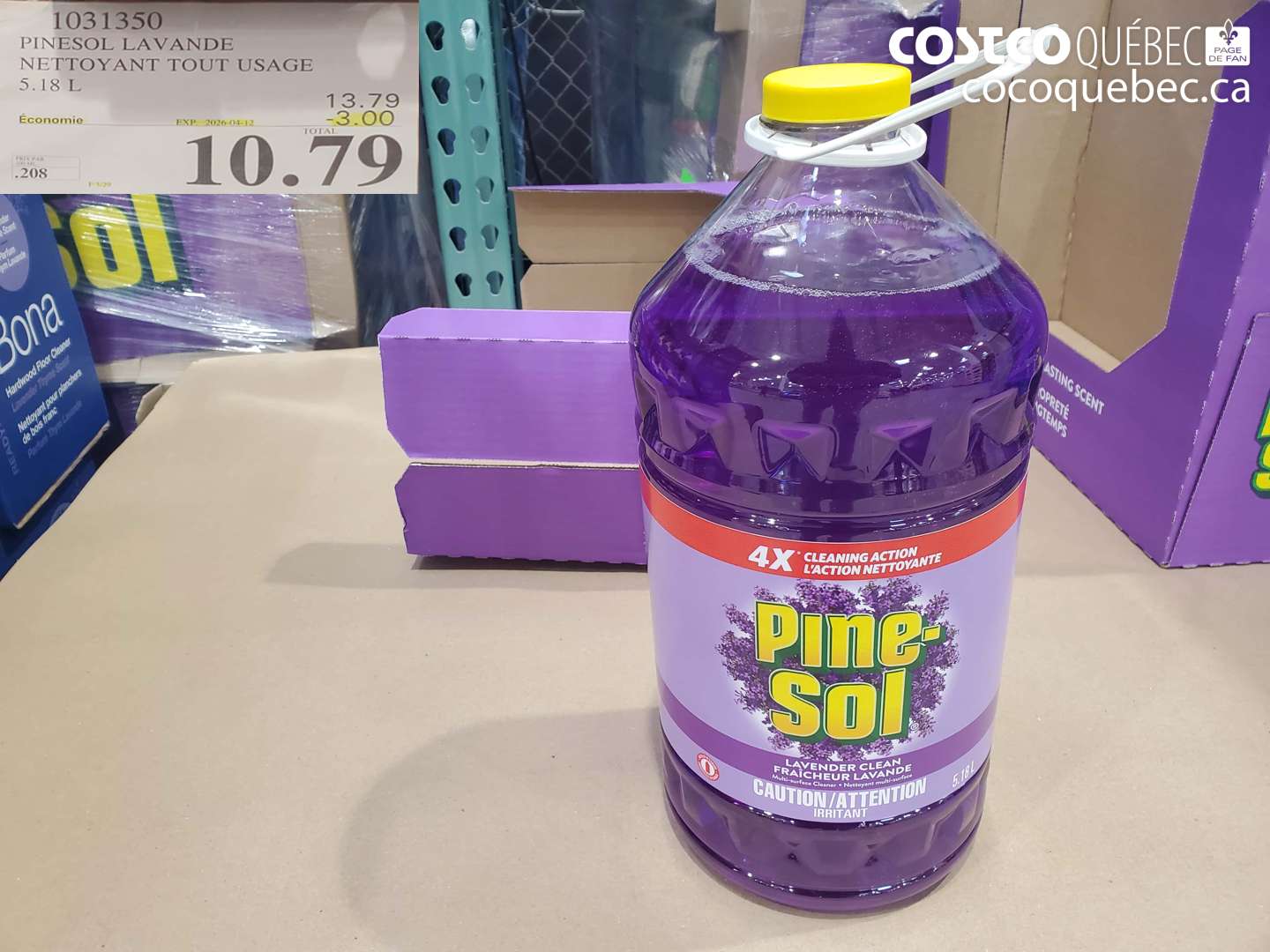 1031350 PINESOL LAVANDE NETTOYANT TOUT USAGE 5.18 L ($3.00 INSTANT SAVINGS EXPIRES ON 2026-04-12) $10.79