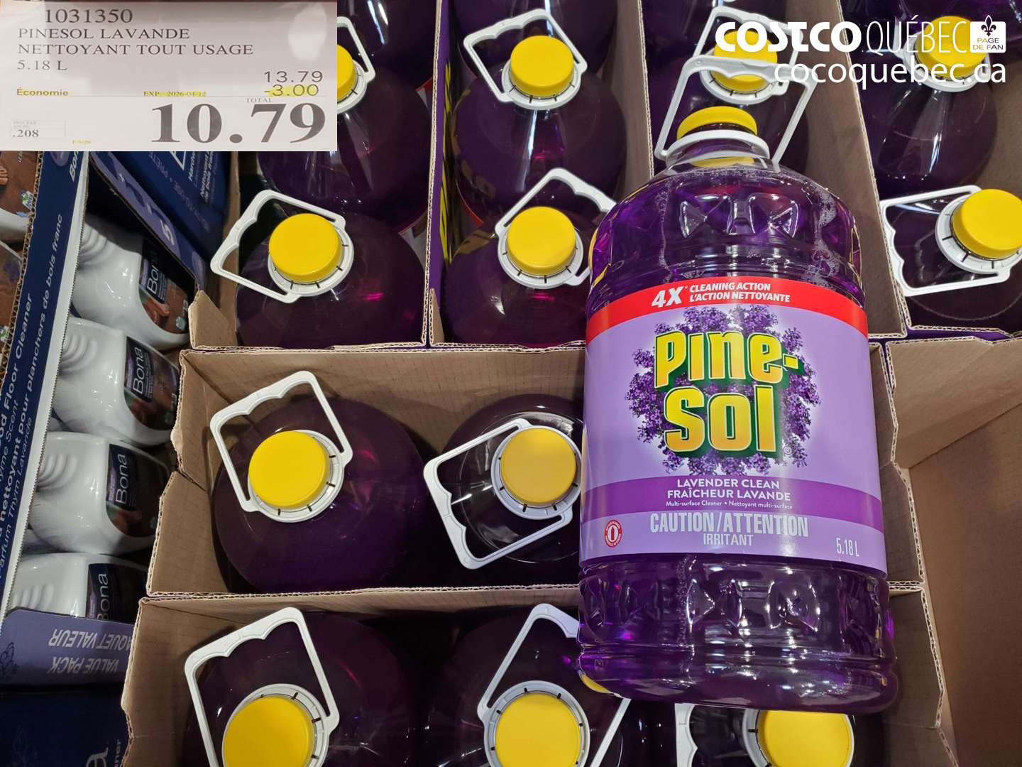 1031350 PINESOL LAVANDE NETTOYANT TOUT USAGE 5.18 L ($3.00 INSTANT SAVINGS EXPIRES ON 2026-04-12) $10.79