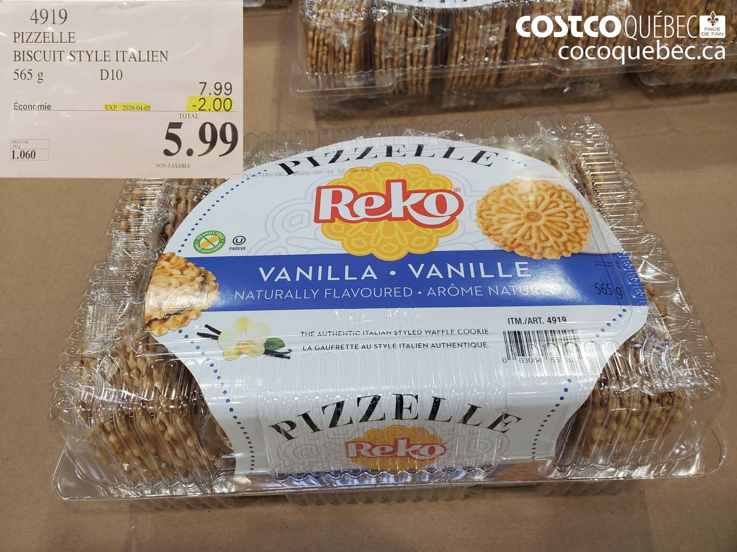 4919 PIZZELLE BISCUIT STYLE ITALIEN 565 G D10 ($2.00 INSTANT SAVINGS EXPIRES ON 2026-04-05) $5.99