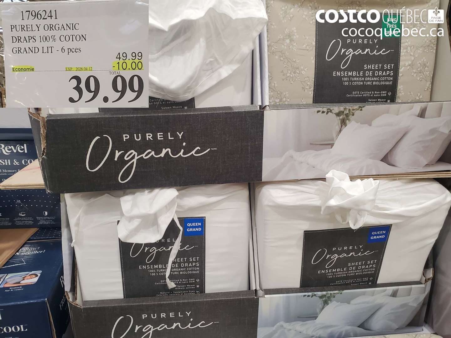 1796241 PURELY ORGANIC DRAPS 100% COTON GRAND LIT - 6 PCES ($10.00 INSTANT SAVINGS EXPIRES ON 2026-04-12) $39.99