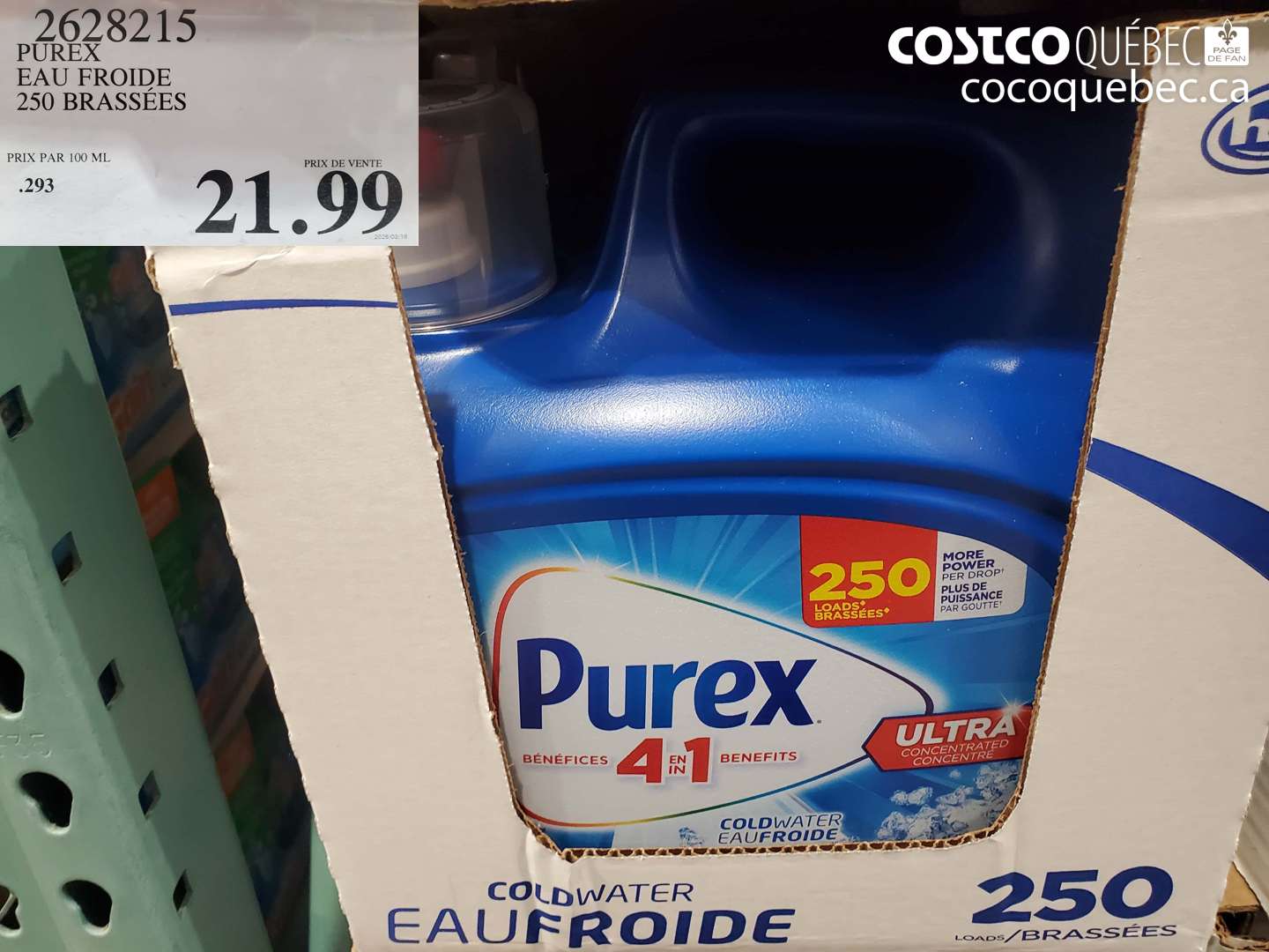 2628215 PUREX EAU FROIDE 250 BRASSÉES $21.99