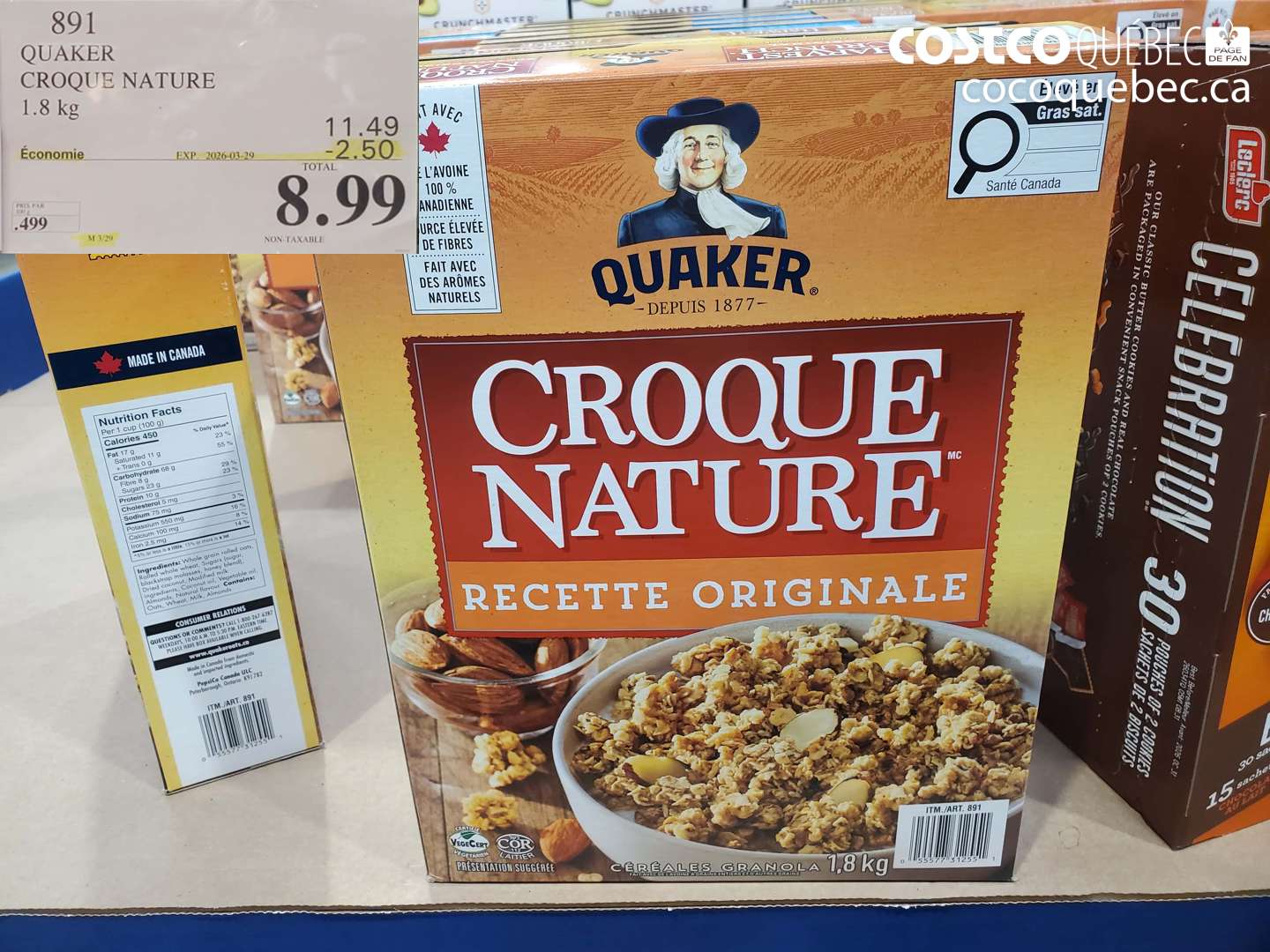 891 QUAKER CROQUE NATURE 1.8 KG ($2.50 INSTANT SAVINGS EXPIRES ON 2026-03-29) $8.99