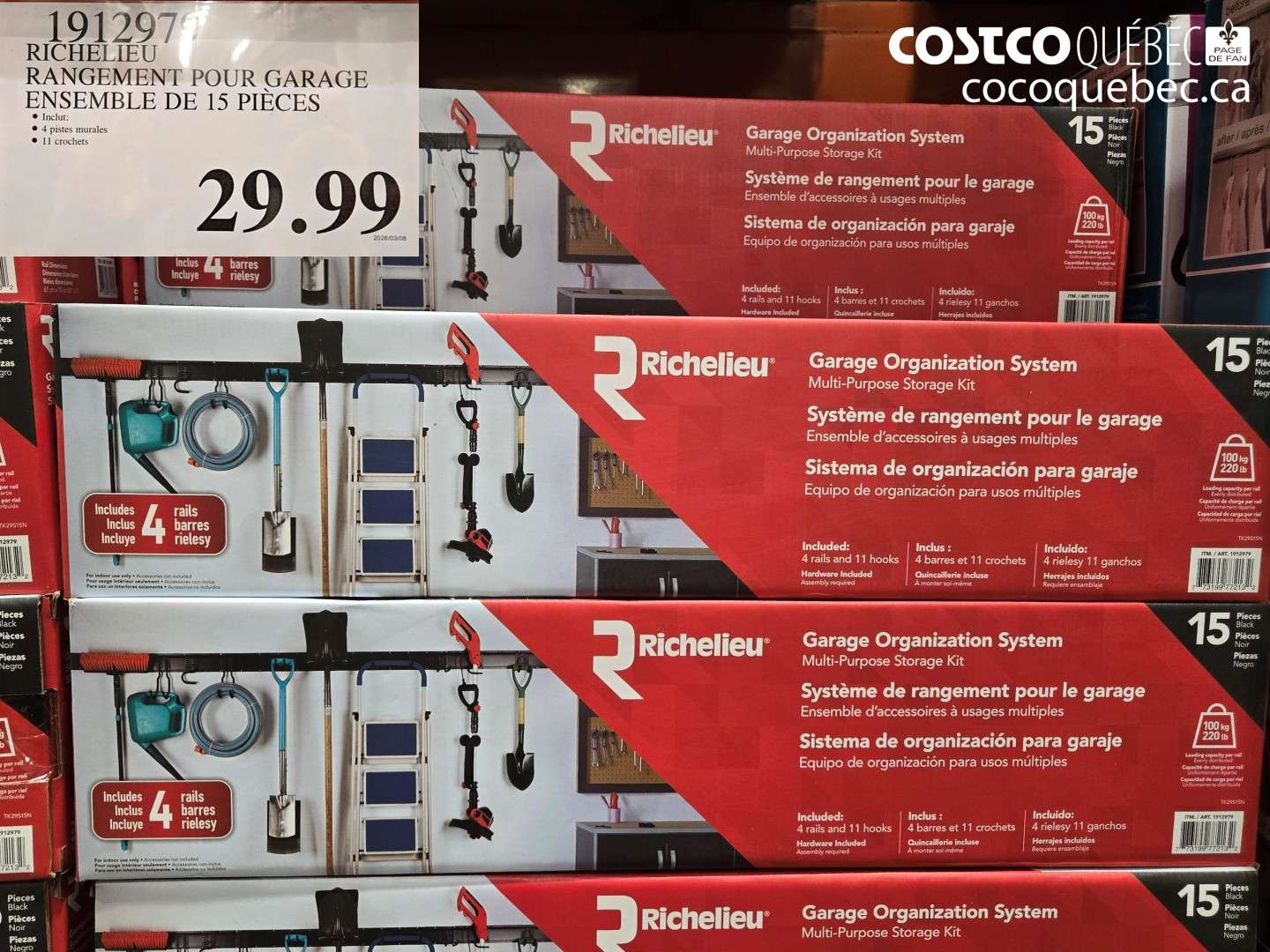 191297 RICHELIEU RANGEMENT POUR GARAGE ENSEMBLE DE 15 PIECES $29.99