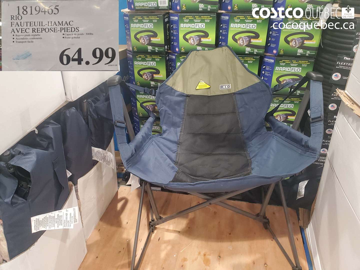 1819465 RIO FAUTEUIL-HAMAC AVEC REPOSE-PIEDS $64.99