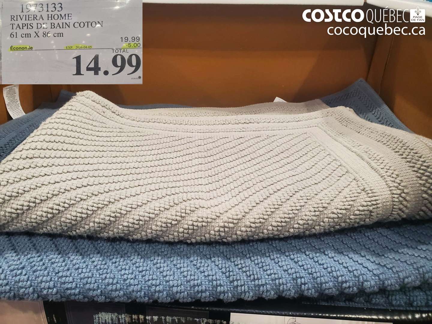 1973133 RIVIERA HOME TAPIS DE BAIN COTON 61 CM X 86 CM ($5.00 INSTANT SAVINGS EXPIRES ON 2026-04-05) $14.99
