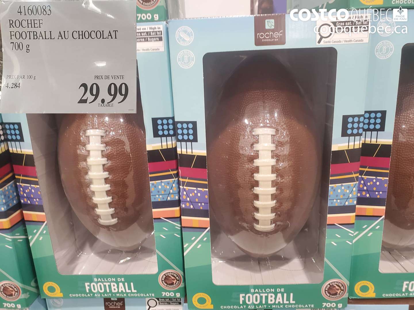 4160083 ROCHEF FOOTBALL AU CHOCOLAT 700 G $29.99