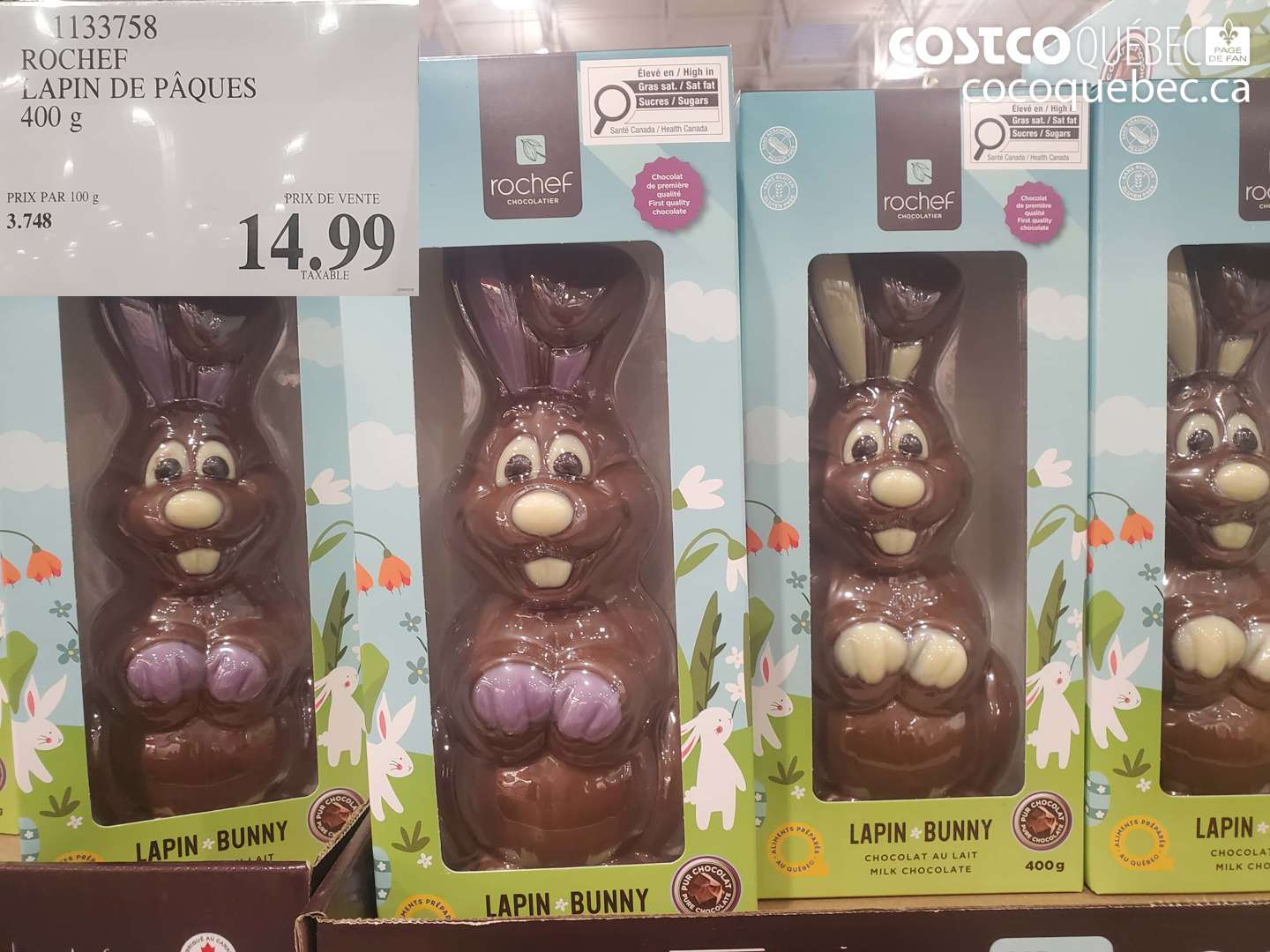 1133758 ROCHEF LAPIN DE PÂQUES 400 G $14.99