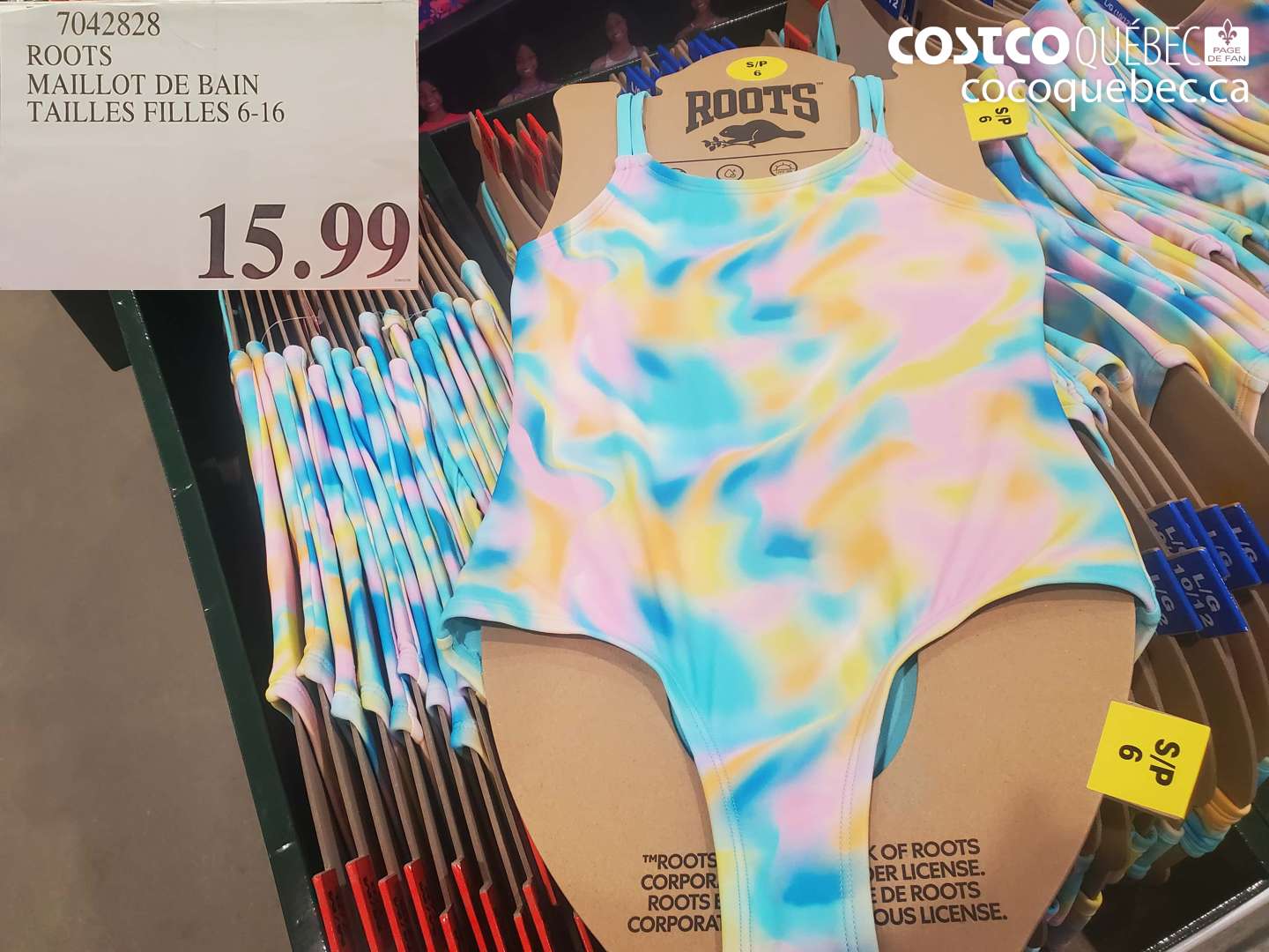 7042828 ROOTS MAILLOT DE BAIN TAILLES FILLES 6-16 $15.99