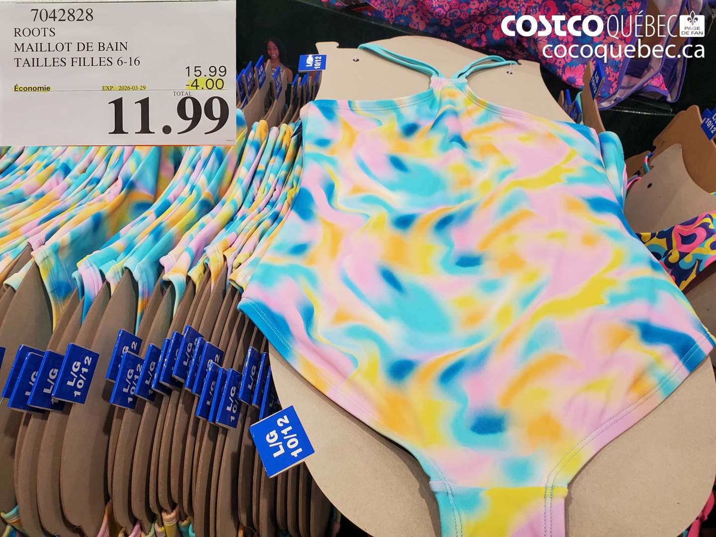 7042828 ROOTS MAILLOT DE BAIN TAILLES FILLES 6-16 ($4.00 INSTANT SAVINGS EXPIRES ON 2026-03-29) $11.99