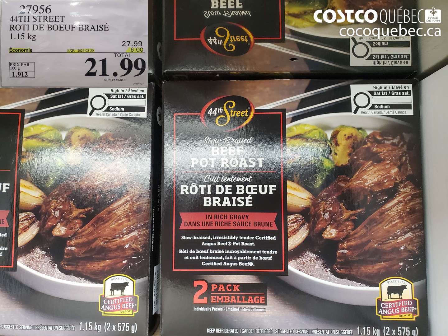 27956 ROTI DE BOEUF BRAISÉ 1.15 KG ($6.00 INSTANT SAVINGS EXPIRES ON 2026-03-30) $21.99