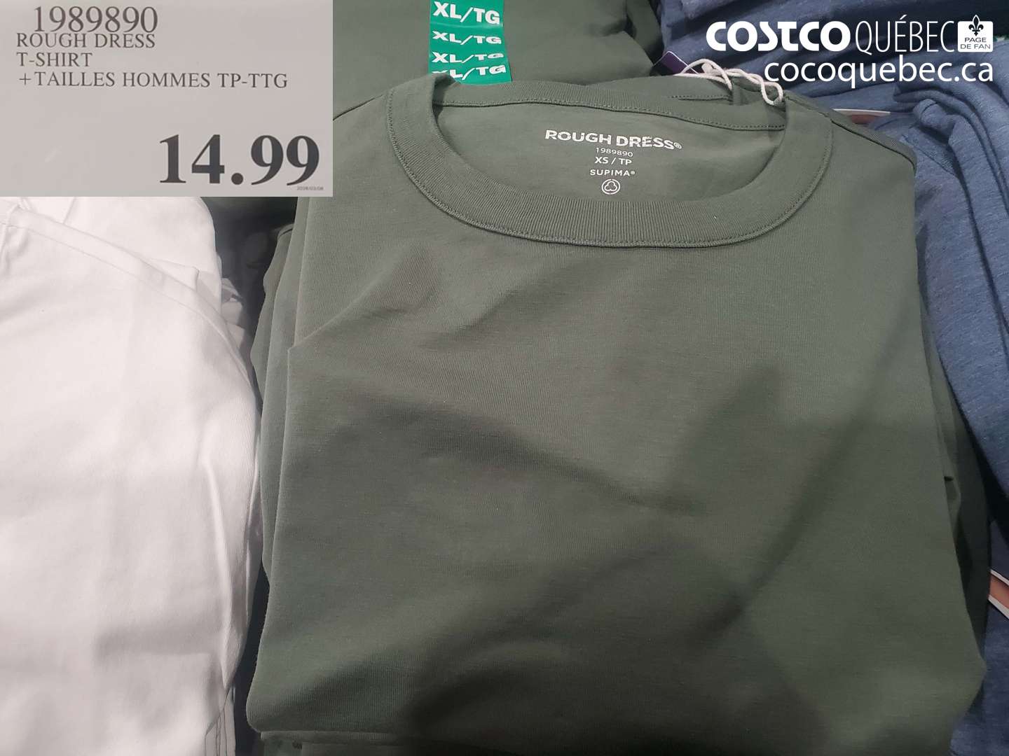 1989890 ROUGH DRESS T-SHIRT + TAILLES HOMMES TP-TTG $14.99