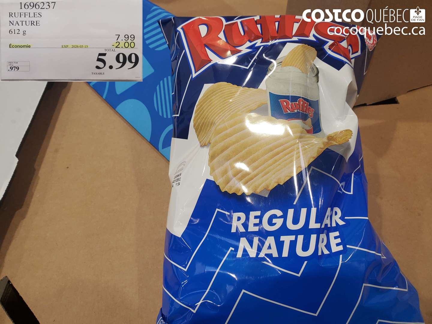 1696237 RUFFLES NATURE ($2.00 INSTANT SAVINGS EXPIRES ON 2026-03-15) $5.99