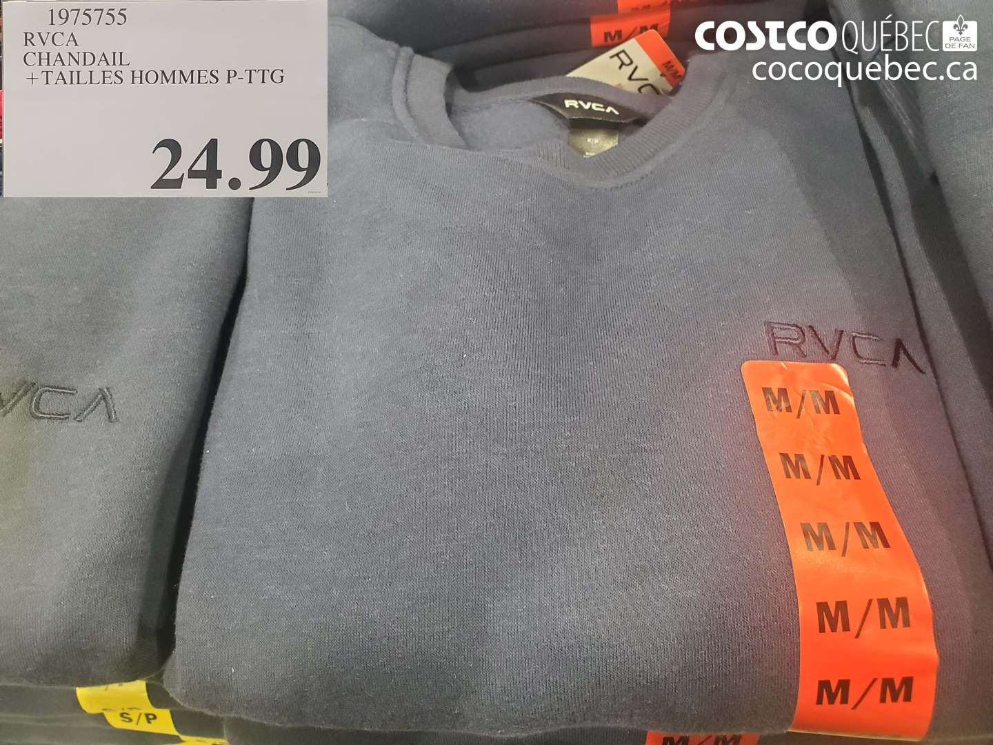 1975755 RVCA CHANDAIL + TAILLES HOMMES P-PTG $24.99