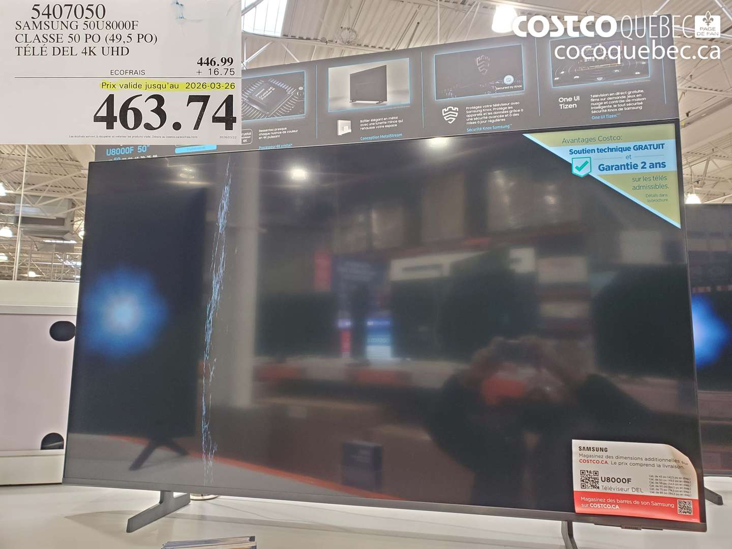 5407050 SAMSUNG 50U8000F (EXPIRES ON 2026-03-26) $463.74