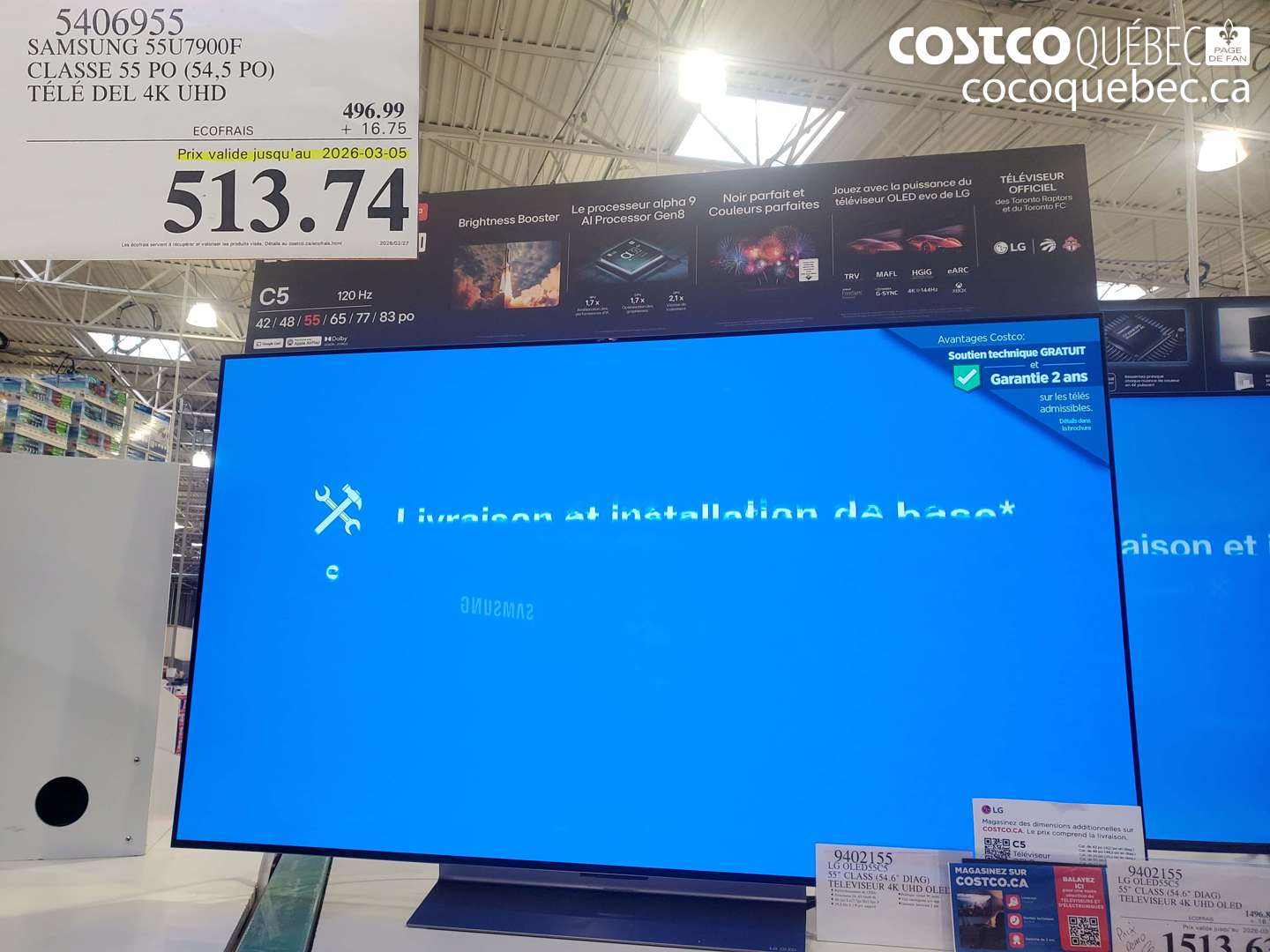 5406955 SAMSUNG 55U7900F CLASSE 55 PO (54,5 PO) TÉLÉ DEL 4K UHD (EXPIRES ON 2026-03-05) $513.74